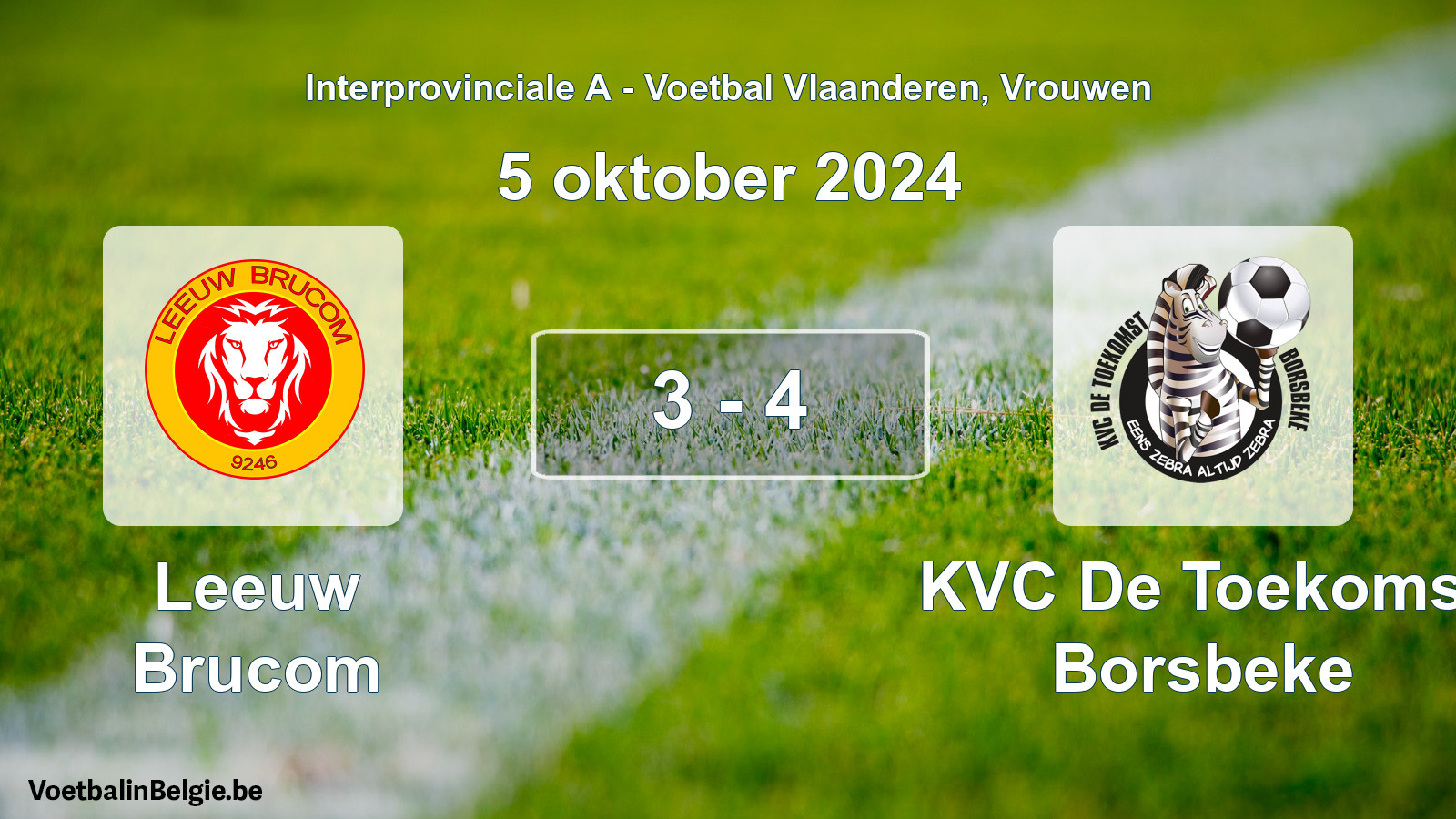 Match joué football femmes: Leeuw Brucom - KVC De Toekomst Borsbeke 3 - 4 (5 octobre 2024)