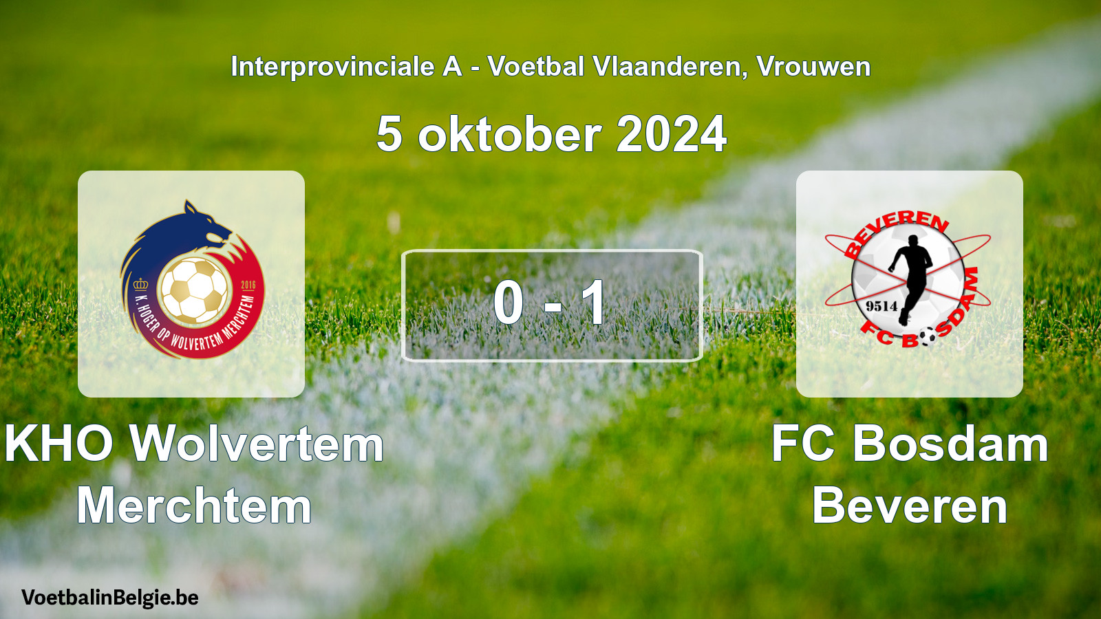 Played match women football: KHO Wolvertem Merchtem - FC Bosdam Beveren 0 - 1 (5 October 2024)