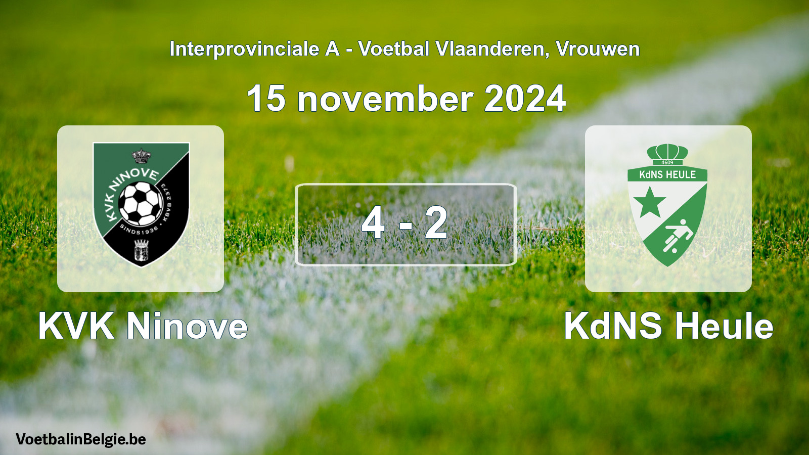 Played match women football: KVK Ninove - KdNS Heule 4 - 2 (15 November 2024)