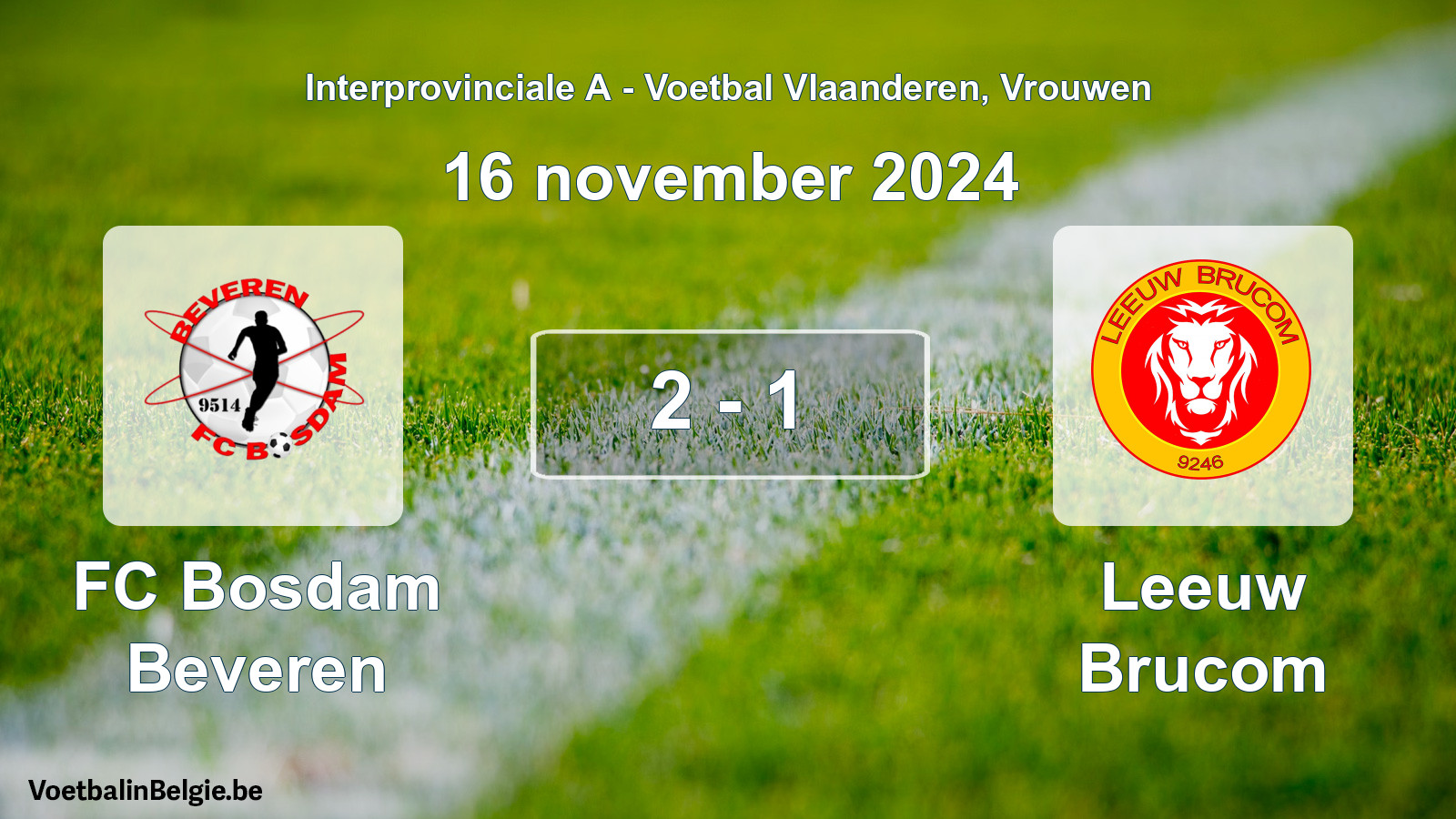 Played match women football: FC Bosdam Beveren - Leeuw Brucom 2 - 1 (16 November 2024)