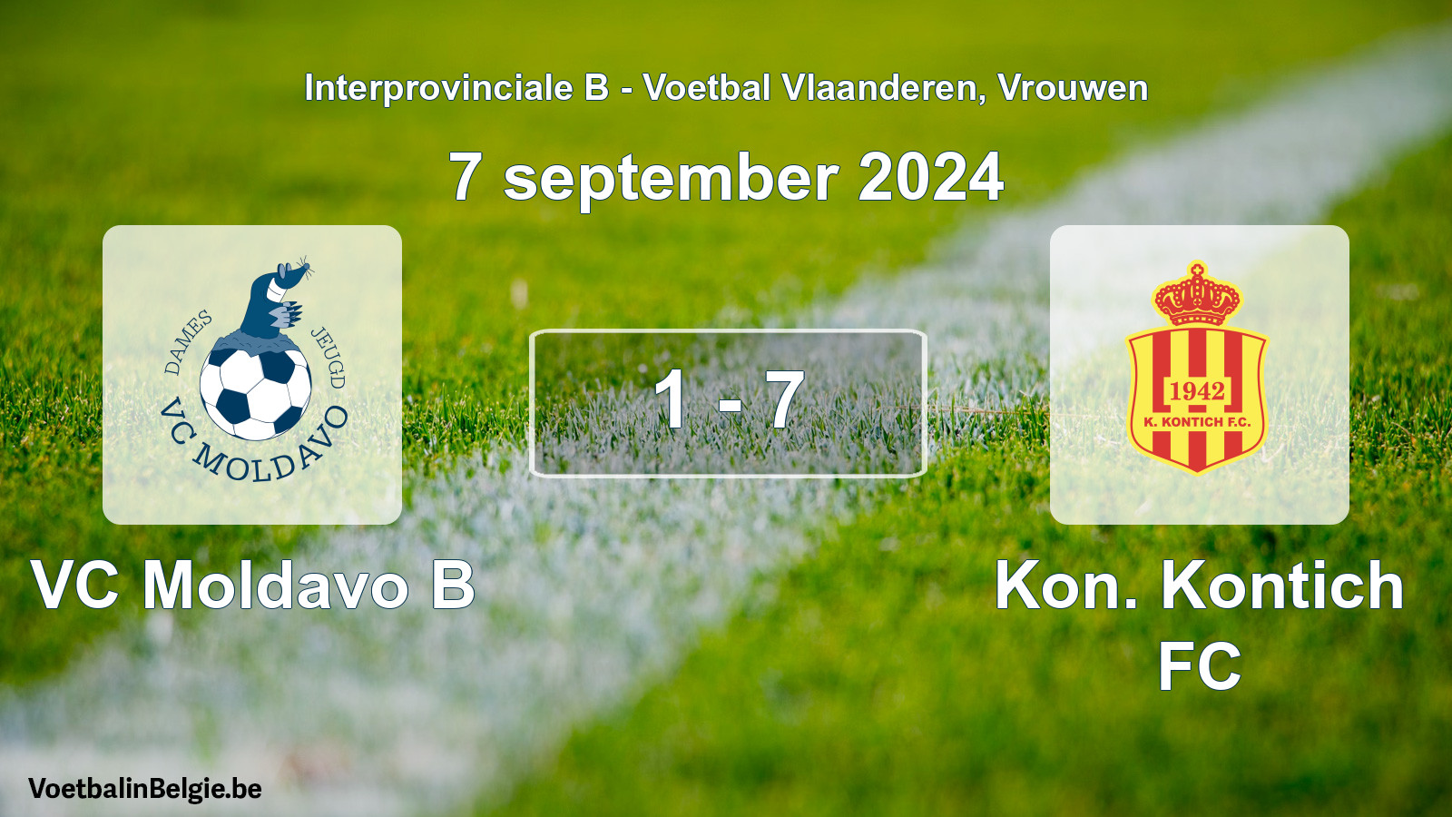 Played match women football: VC Moldavo B - Kon. Kontich FC 1 - 7 (7 September 2024)