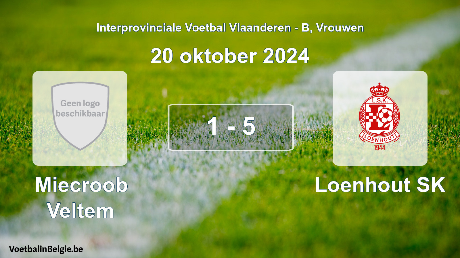 Gespeelde wedstrijd vrouwenvoetbal: Miecroob Veltem - Loenhout SK 1 - 5 (20 oktober 2024)