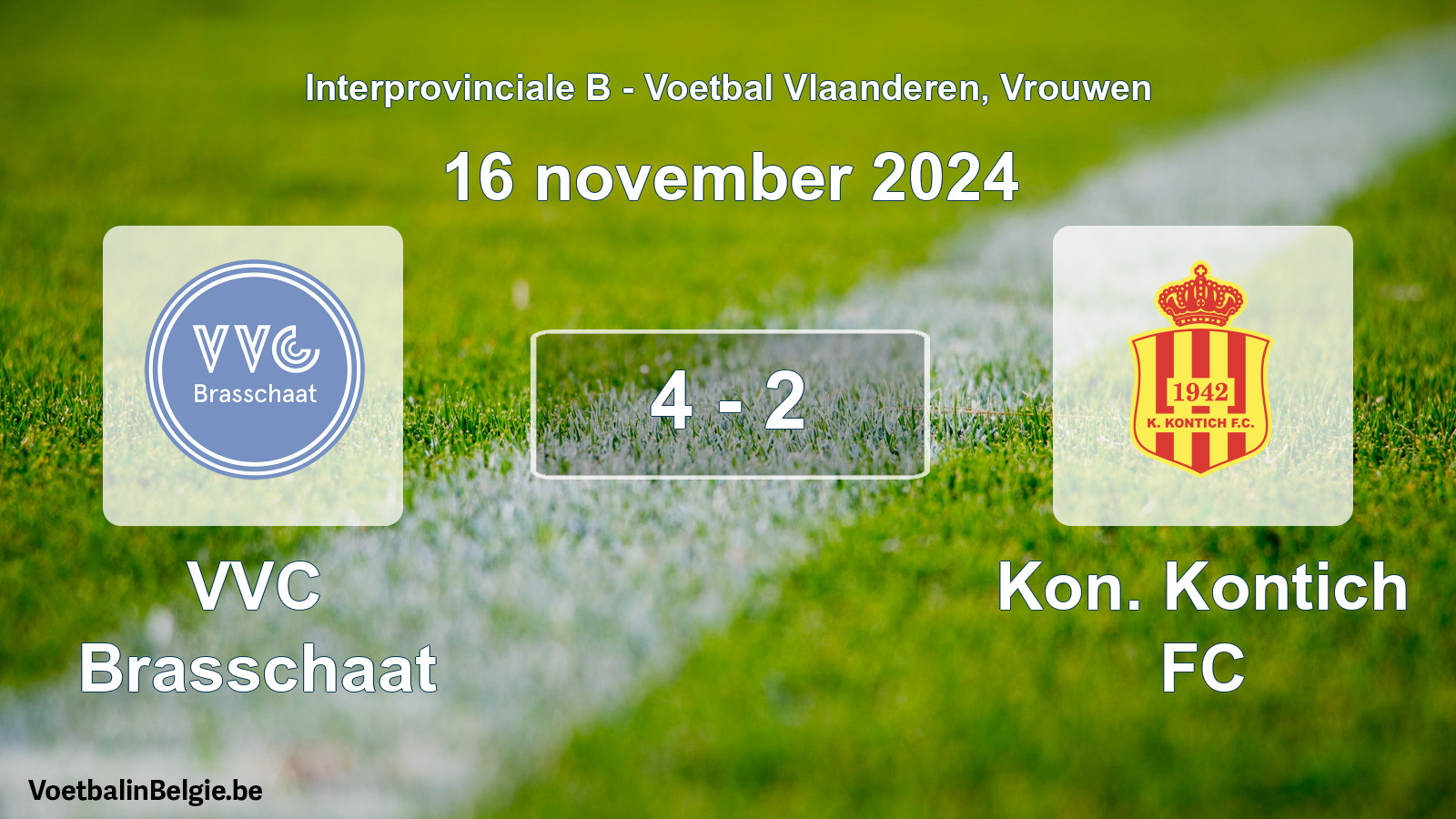Played match women football: VVC Brasschaat - Kon. Kontich FC 4 - 2 (16 November 2024)