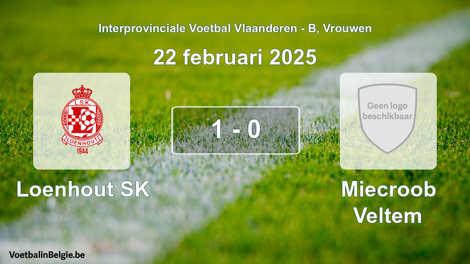 Gespeelde wedstrijd vrouwenvoetbal: Loenhout SK - Miecroob Veltem 1 - 0 (22 februari 2025)