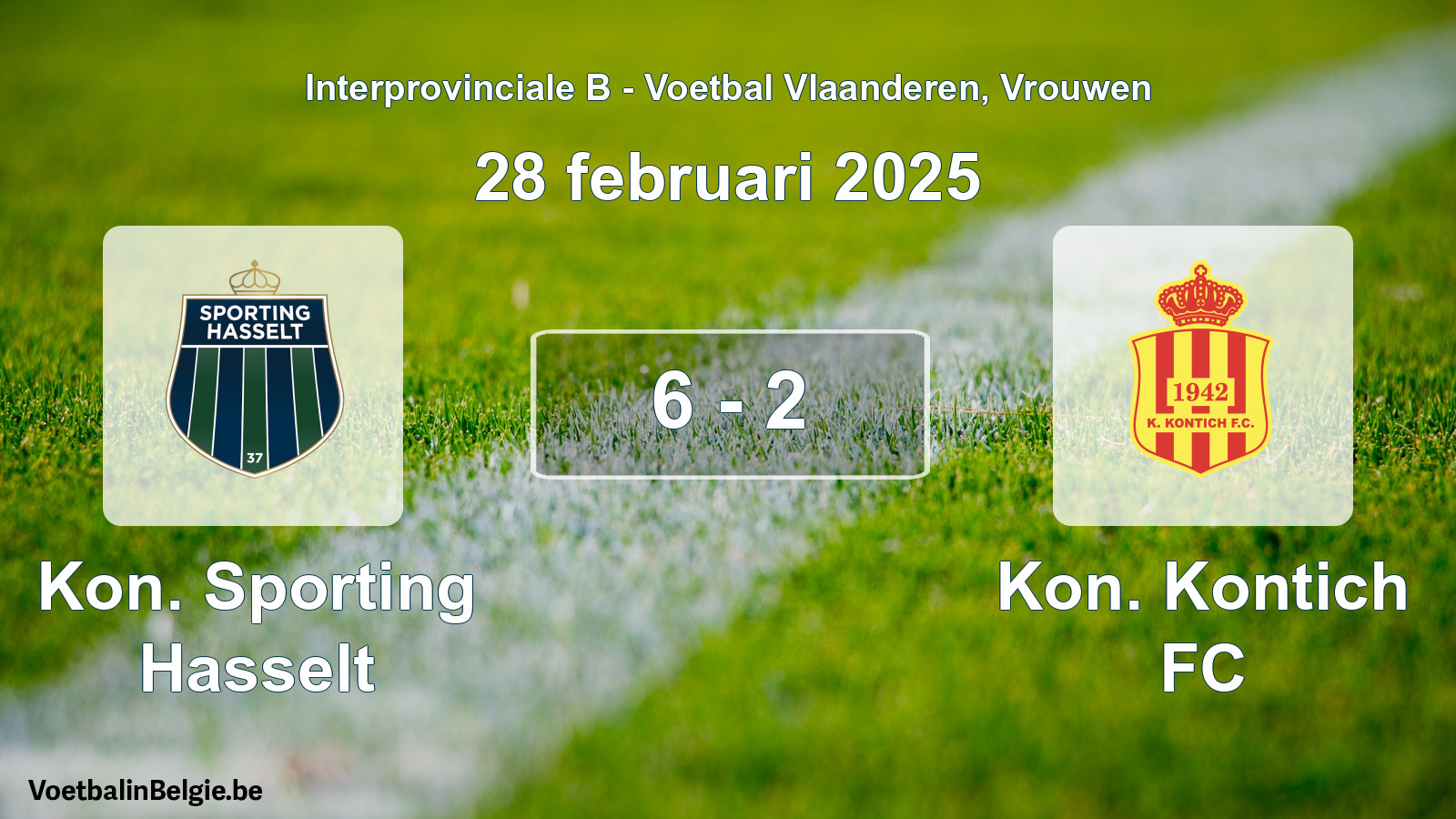 Played match women football: Kon. Sporting Hasselt - Kon. Kontich FC 6 - 2 (28 February 2025)