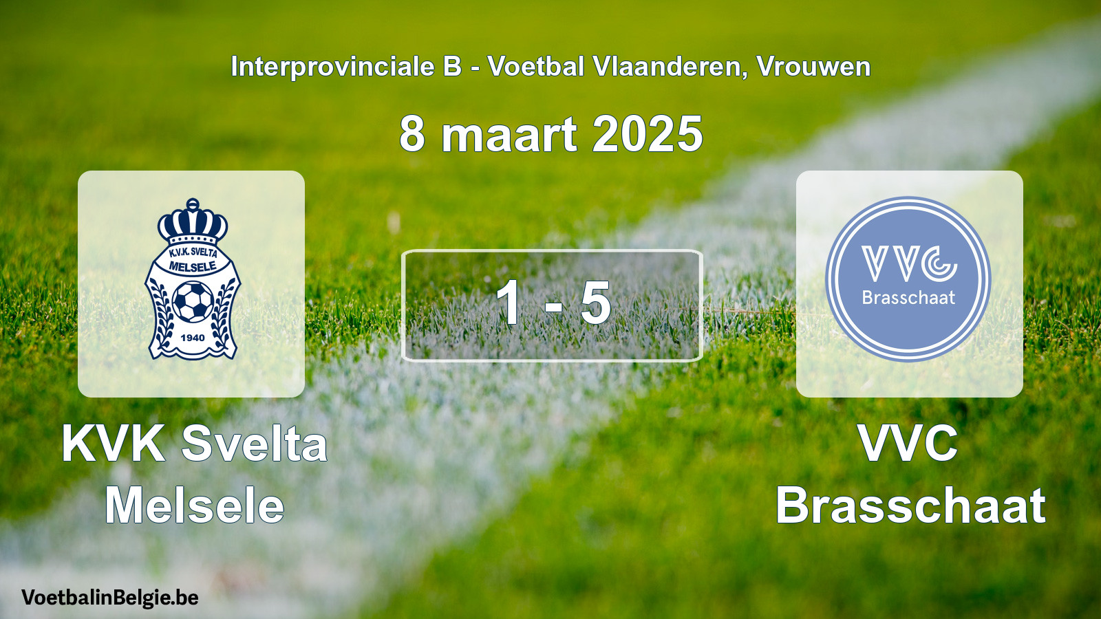 Played match women football: KVK Svelta Melsele - VVC Brasschaat 1 - 5 (8 March 2025)