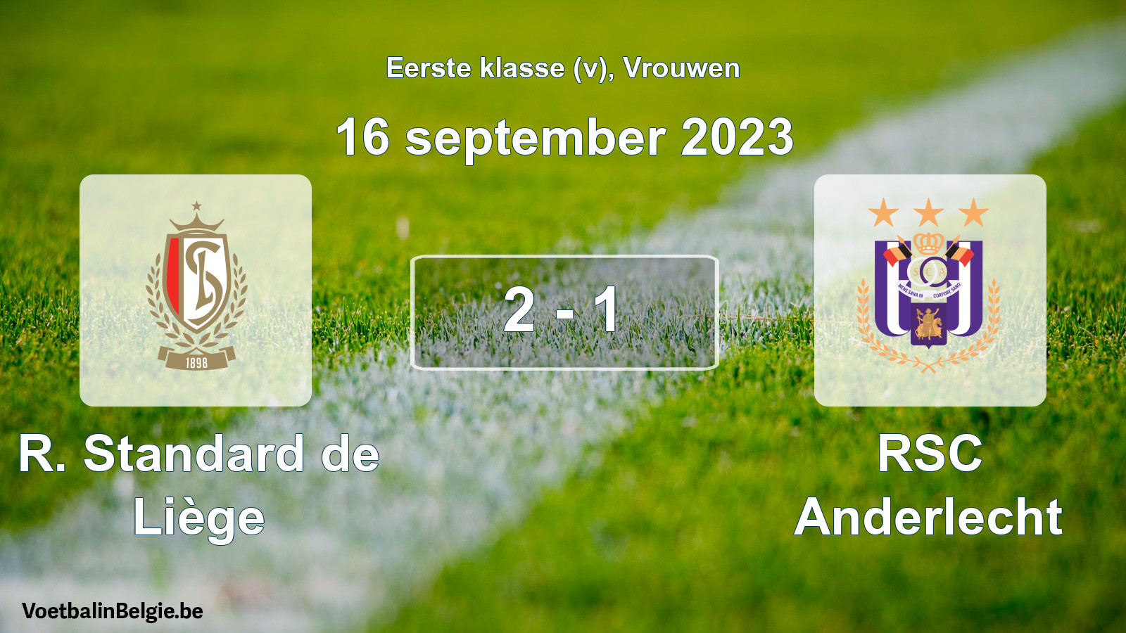 Match joué football femmes: R. Standard de Liège - RSC Anderlecht 2 - 1 (16 septembre 2023)