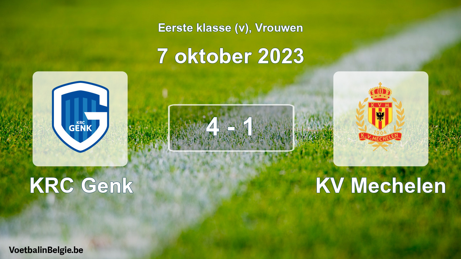 Played match women football: KRC Genk - KV Mechelen 4 - 1 (7 October 2023)