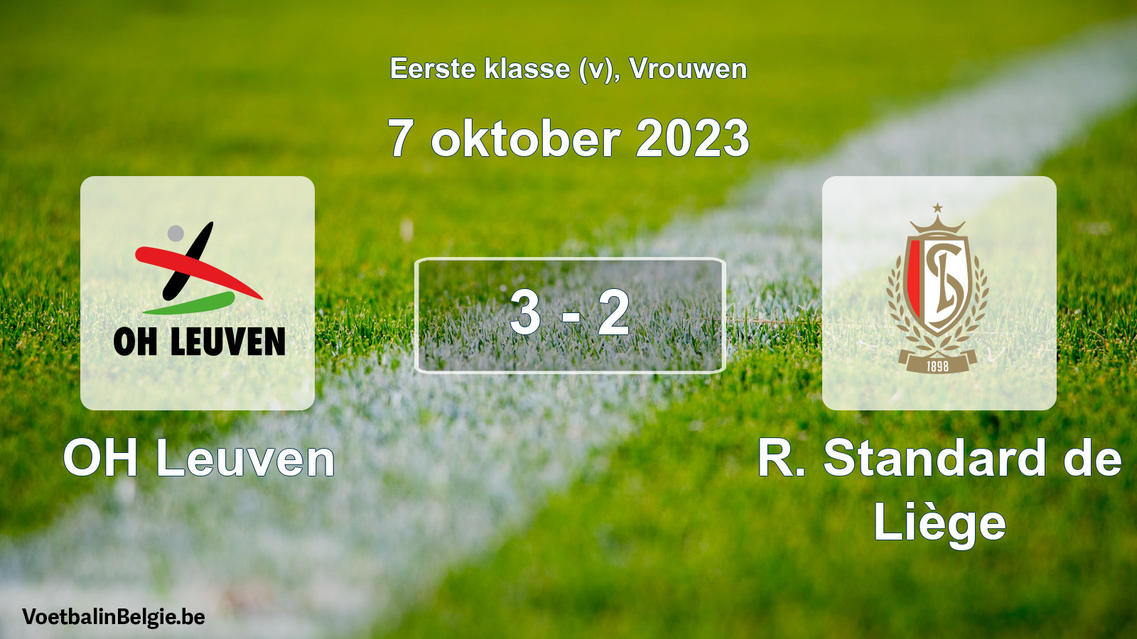 Match joué football femmes: OH Leuven - R. Standard de Liège 3 - 2 (7 octobre 2023)