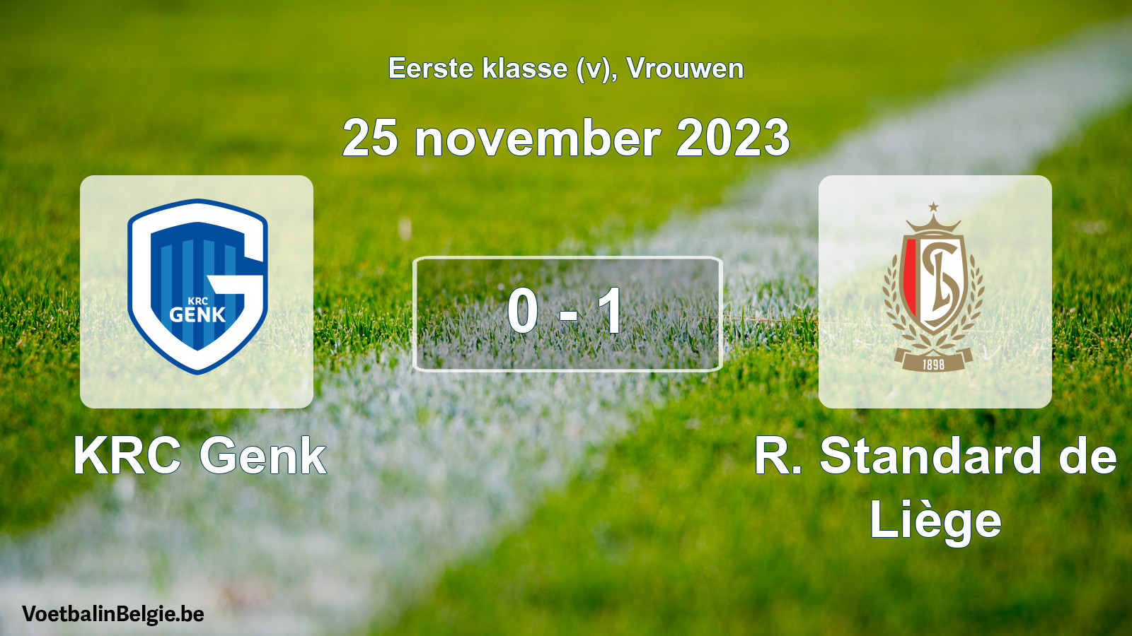 Played match women football: KRC Genk - R. Standard de Liège 0 - 1 (25 November 2023)