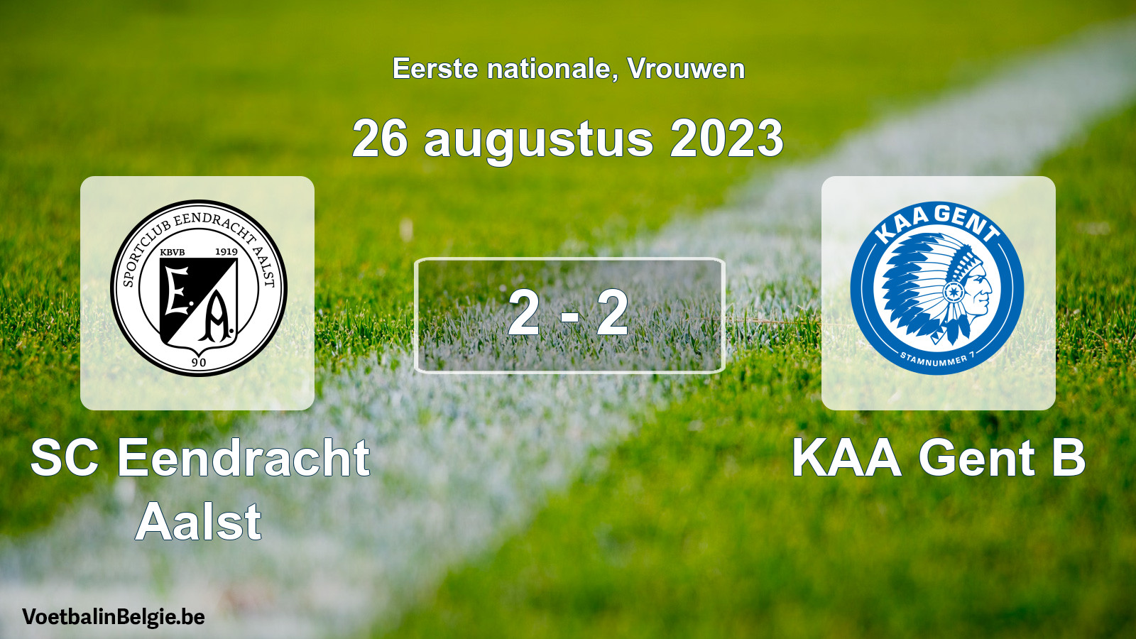 Played match women football: SC Eendracht Aalst - KAA Gent B 2 - 2 (26 August 2023)