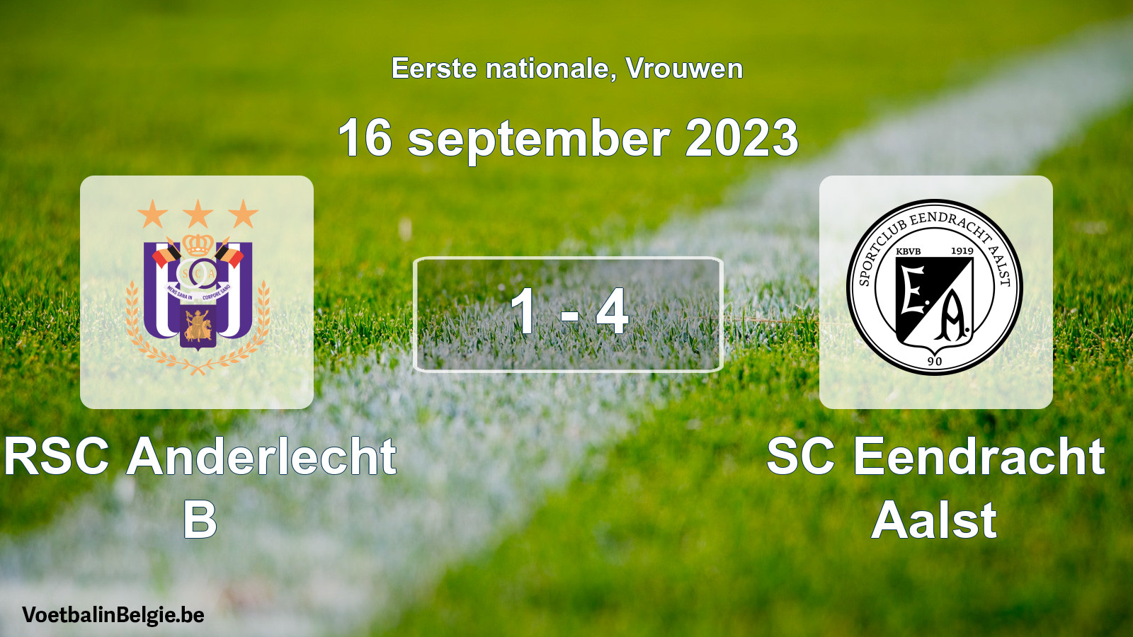 Played match women football: RSC Anderlecht B - SC Eendracht Aalst 1 - 4 (16 September 2023)