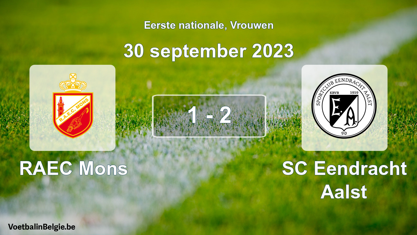 Played match women football: RAEC Mons - SC Eendracht Aalst 1 - 2 (30 September 2023)