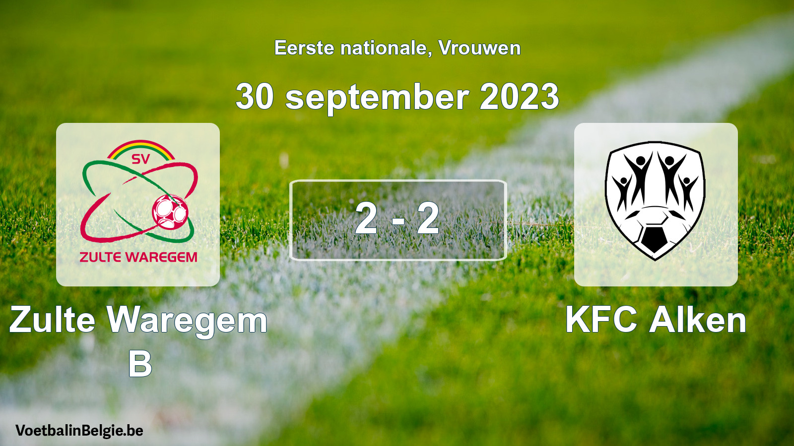 Played match women football: Zulte Waregem B - KFC Alken 2 - 2 (30 September 2023)