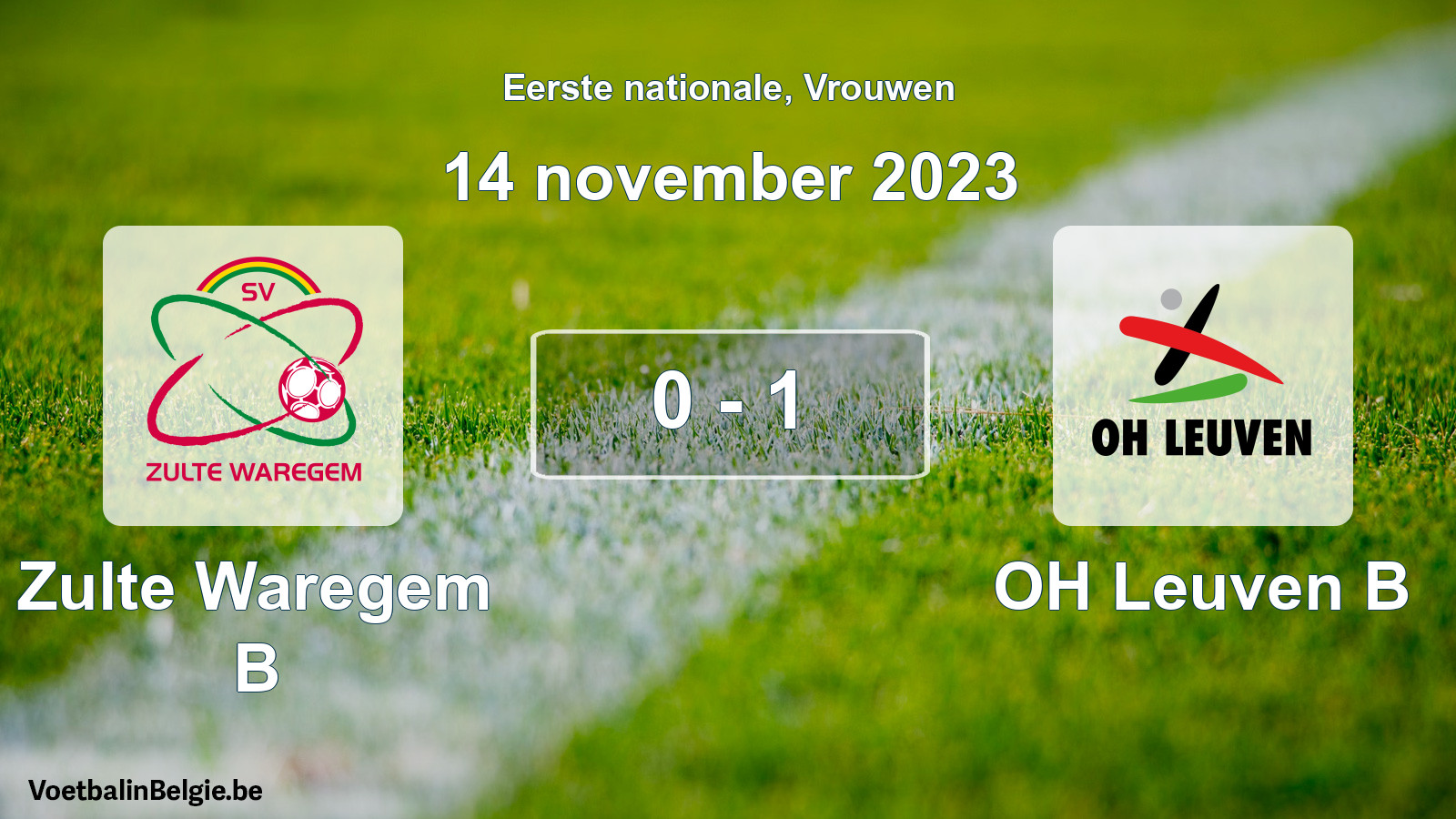 Played match women football: Zulte Waregem B - OH Leuven B 0 - 1 (14 November 2023)