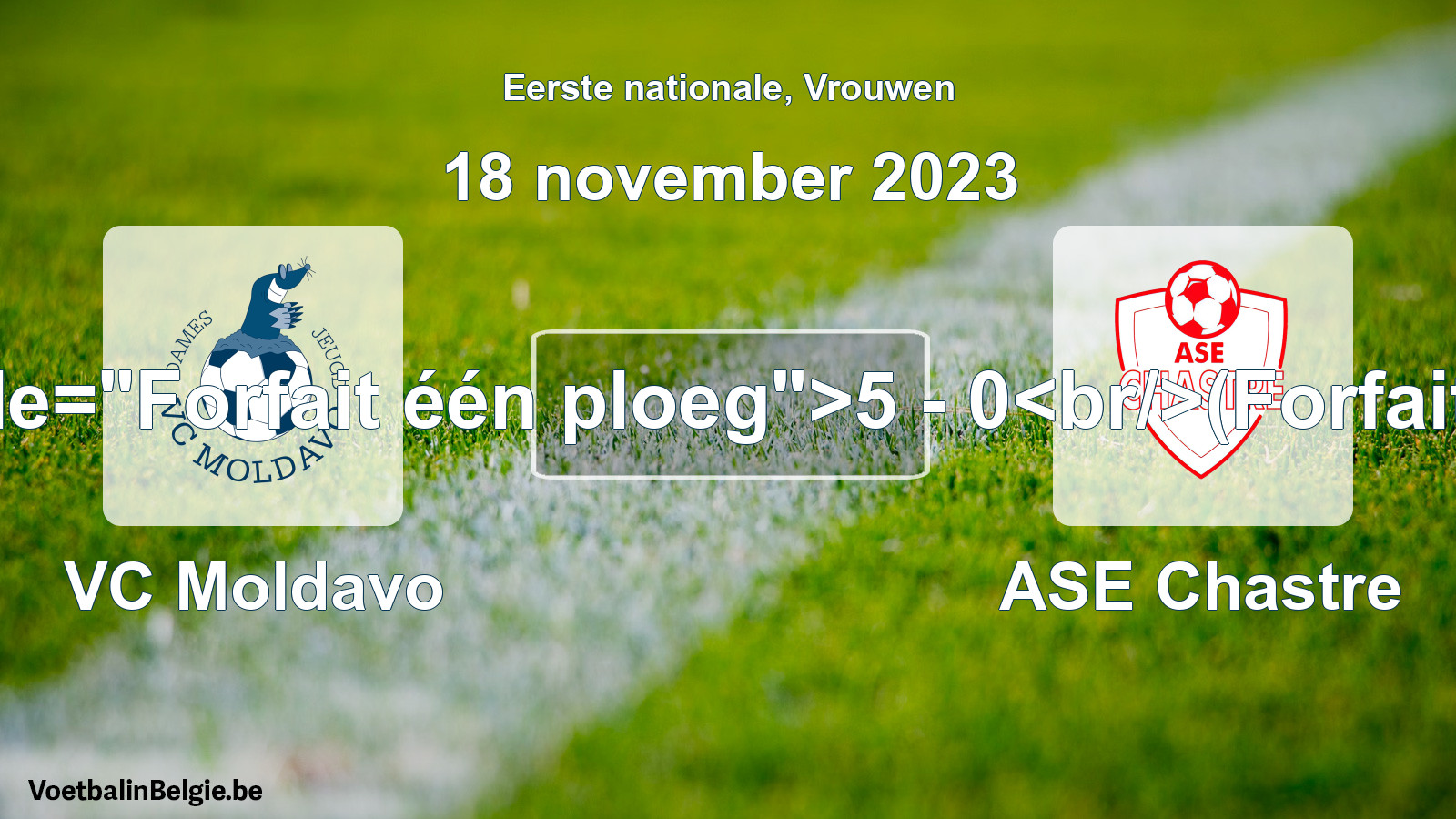 Forfeited: VC Moldavo - ASE Chastre 5 - 0 (18 November 2023)