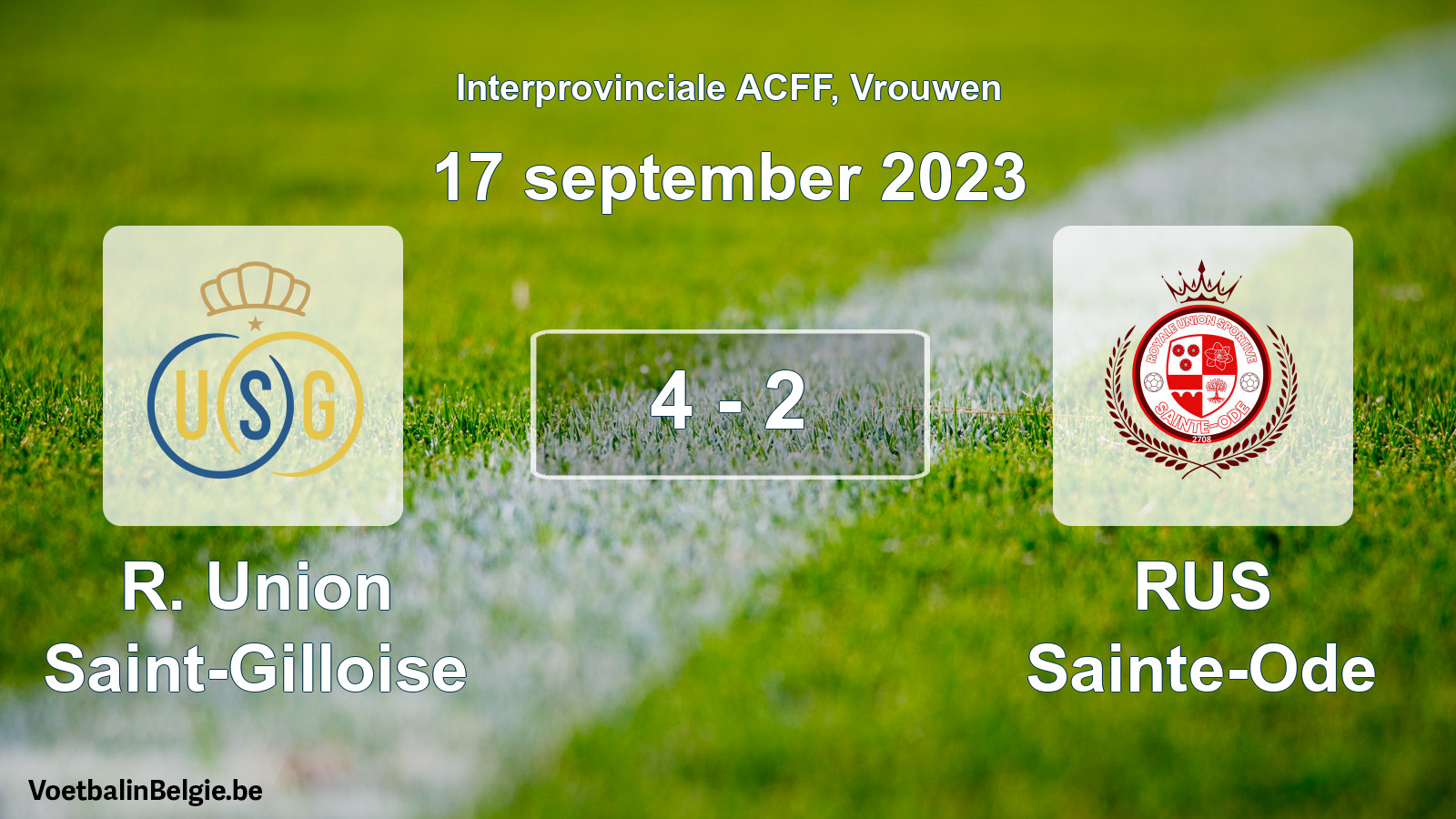 Match joué football femmes: R. Union Saint-Gilloise - RUS Sainte-Ode 4 - 2 (17 septembre 2023)