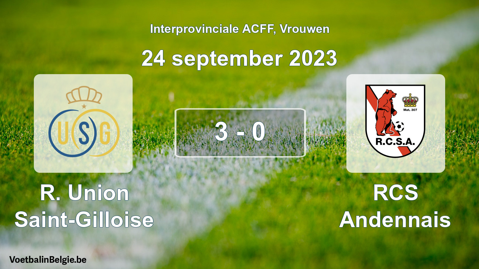 Match joué football femmes: R. Union Saint-Gilloise - RCS Andennais 3 - 0 (24 septembre 2023)