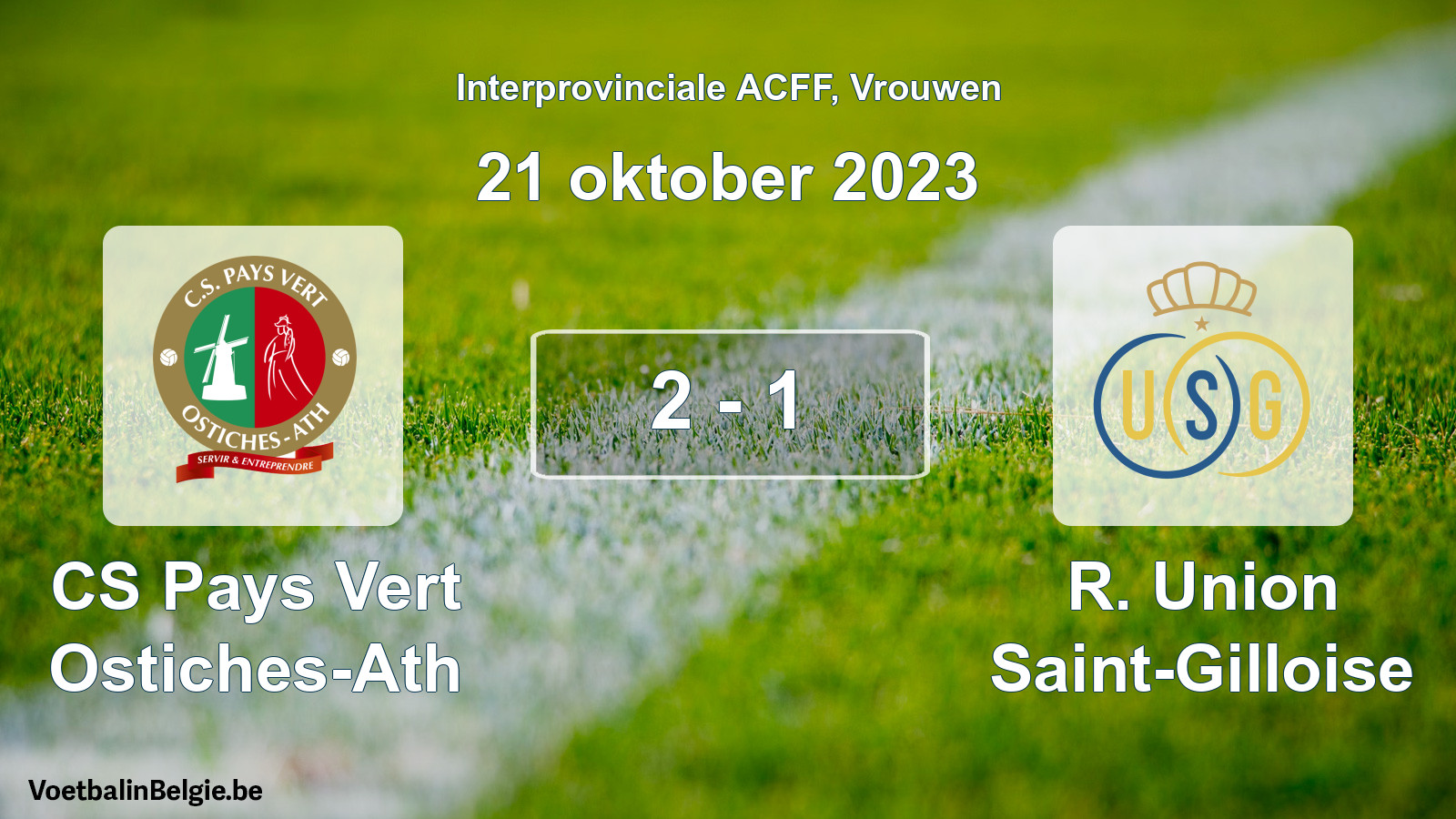 Match joué football femmes: CS Pays Vert Ostiches-Ath - R. Union Saint-Gilloise 2 - 1 (21 octobre 2023)