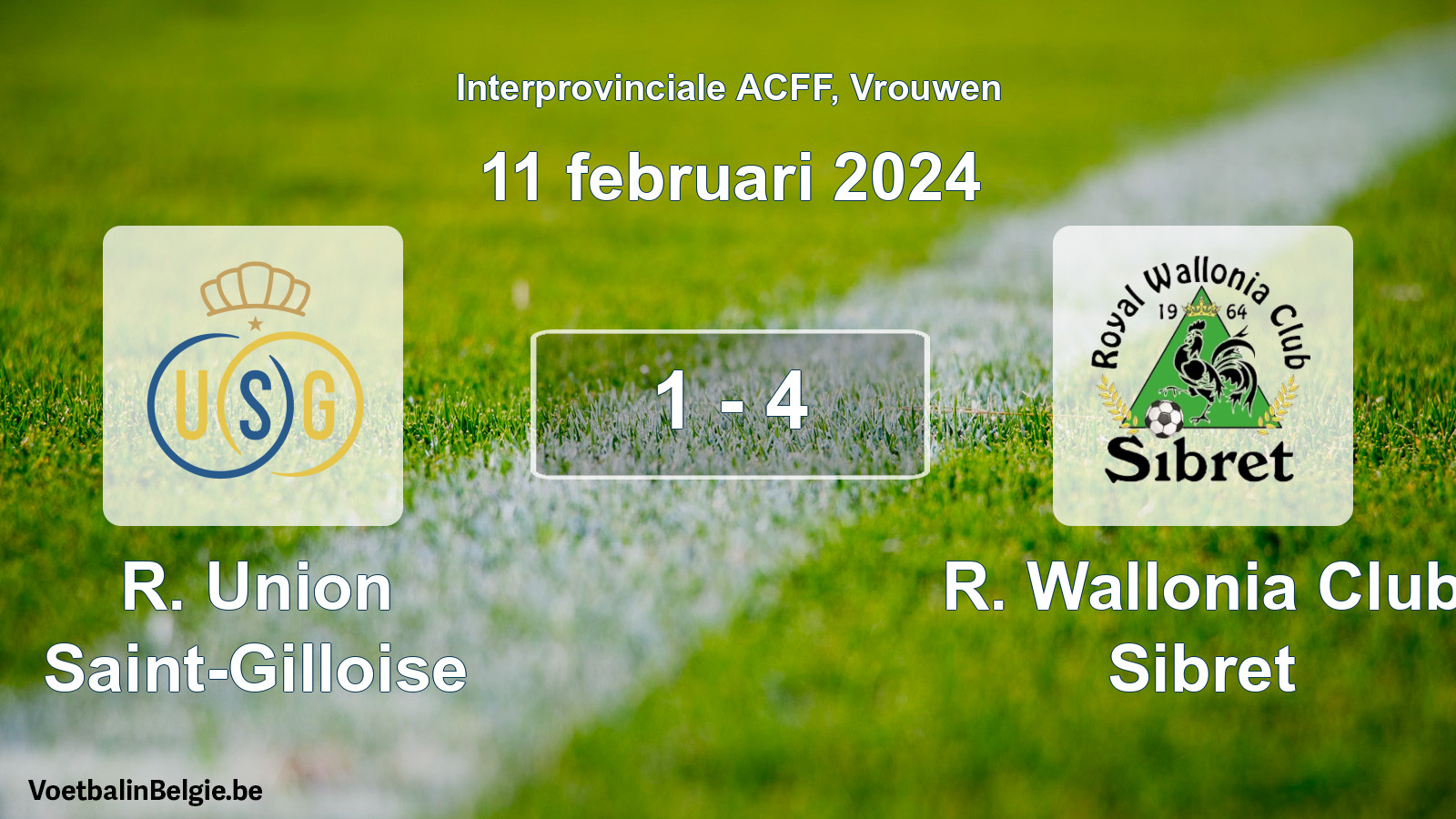 Match joué football femmes: R. Union Saint-Gilloise - R. Wallonia Club Sibret 1 - 4 (11 février 2024)