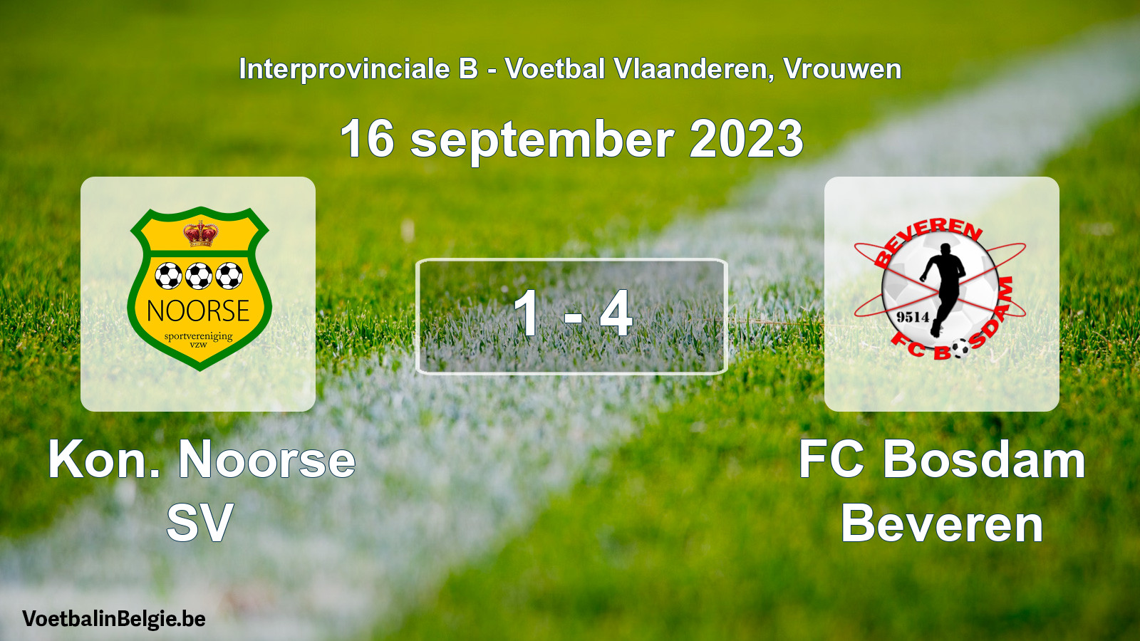 Played match women football: Kon. Noorse SV - FC Bosdam Beveren 1 - 4 (16 September 2023)