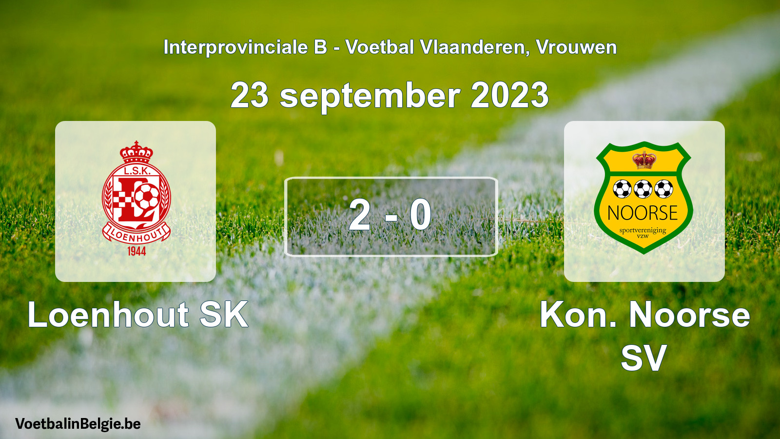 Played match women football: Loenhout SK - Kon. Noorse SV 2 - 0 (23 September 2023)