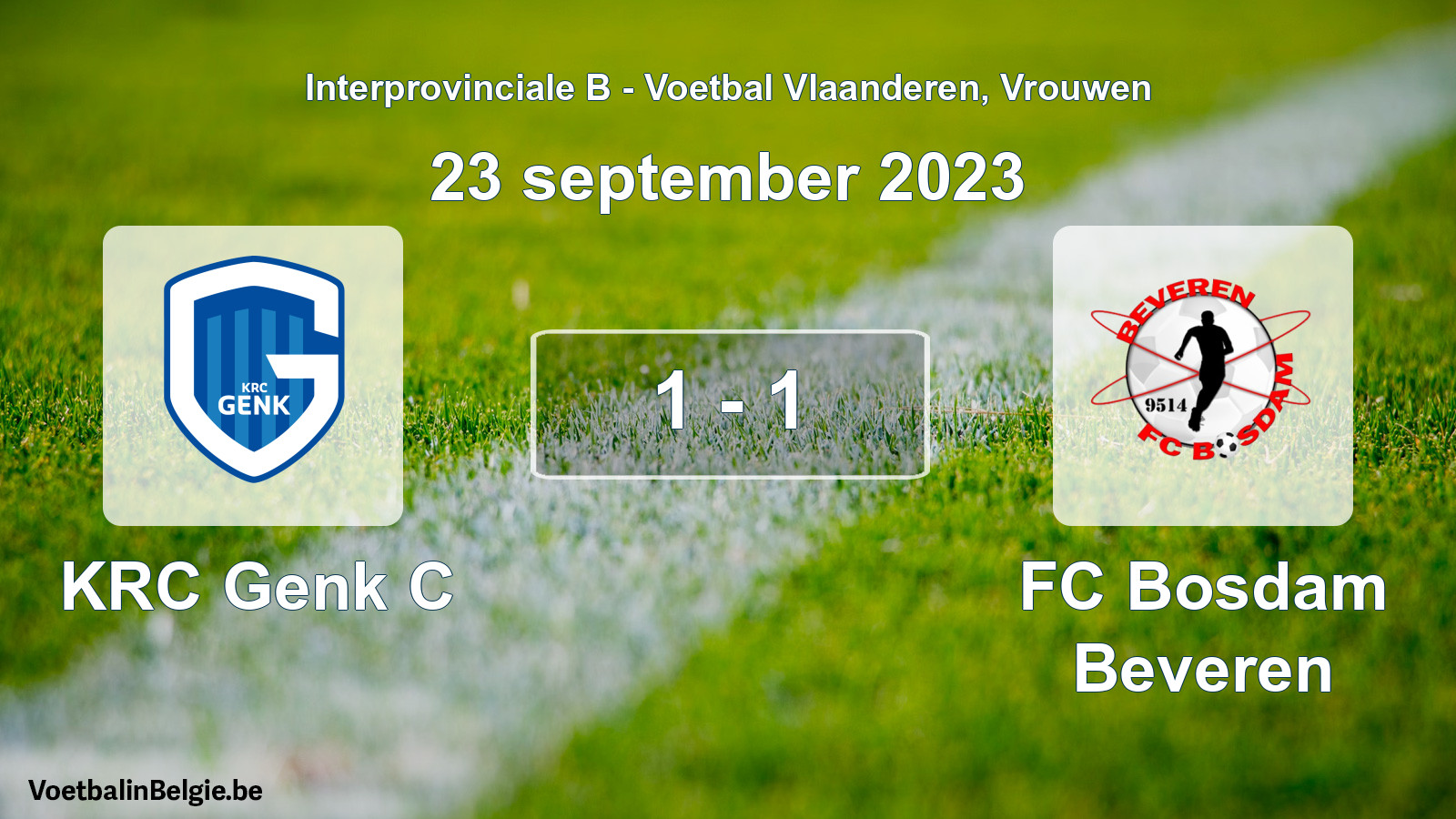 Played match women football: KRC Genk C - FC Bosdam Beveren 1 - 1 (23 September 2023)