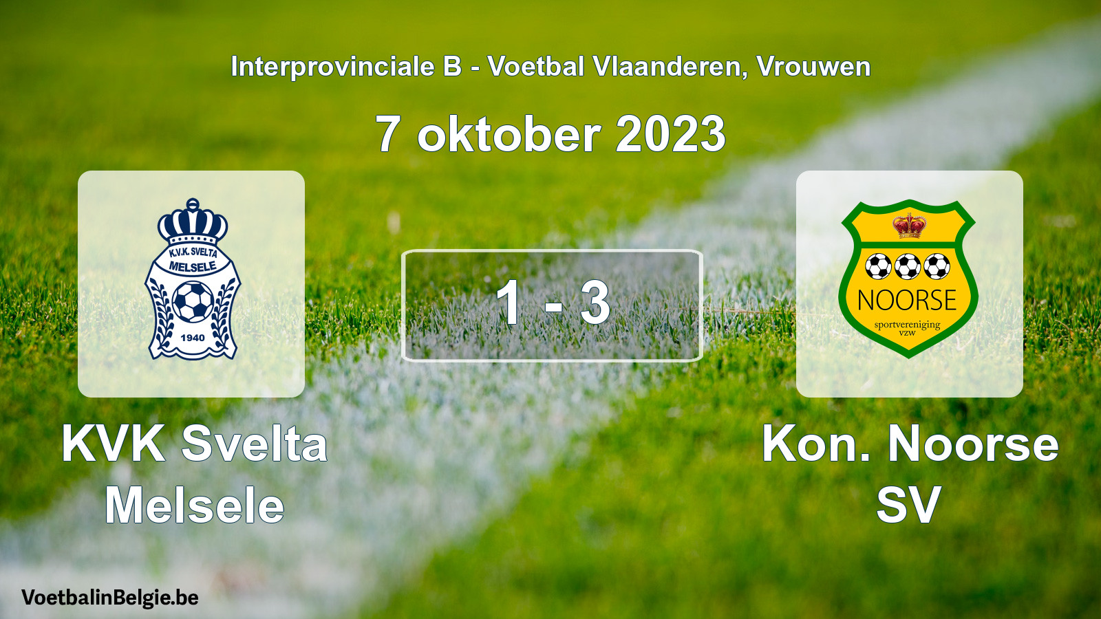 Played match women football: KVK Svelta Melsele - Kon. Noorse SV 1 - 3 (7 October 2023)