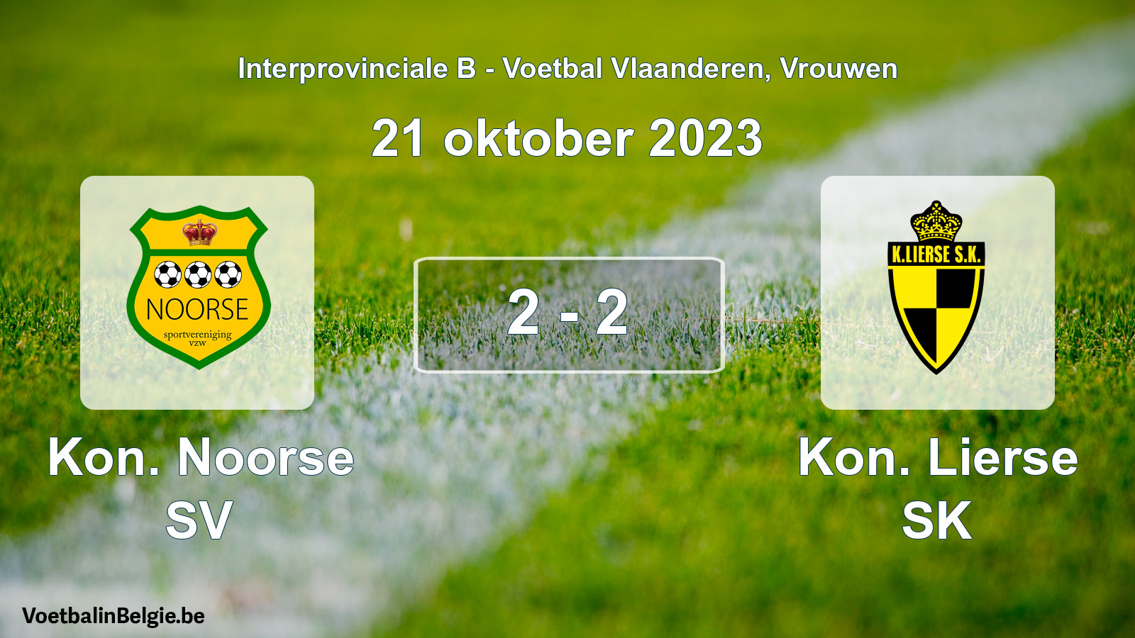 Played match women football: Kon. Noorse SV - Kon. Lierse SK 2 - 2 (21 October 2023)