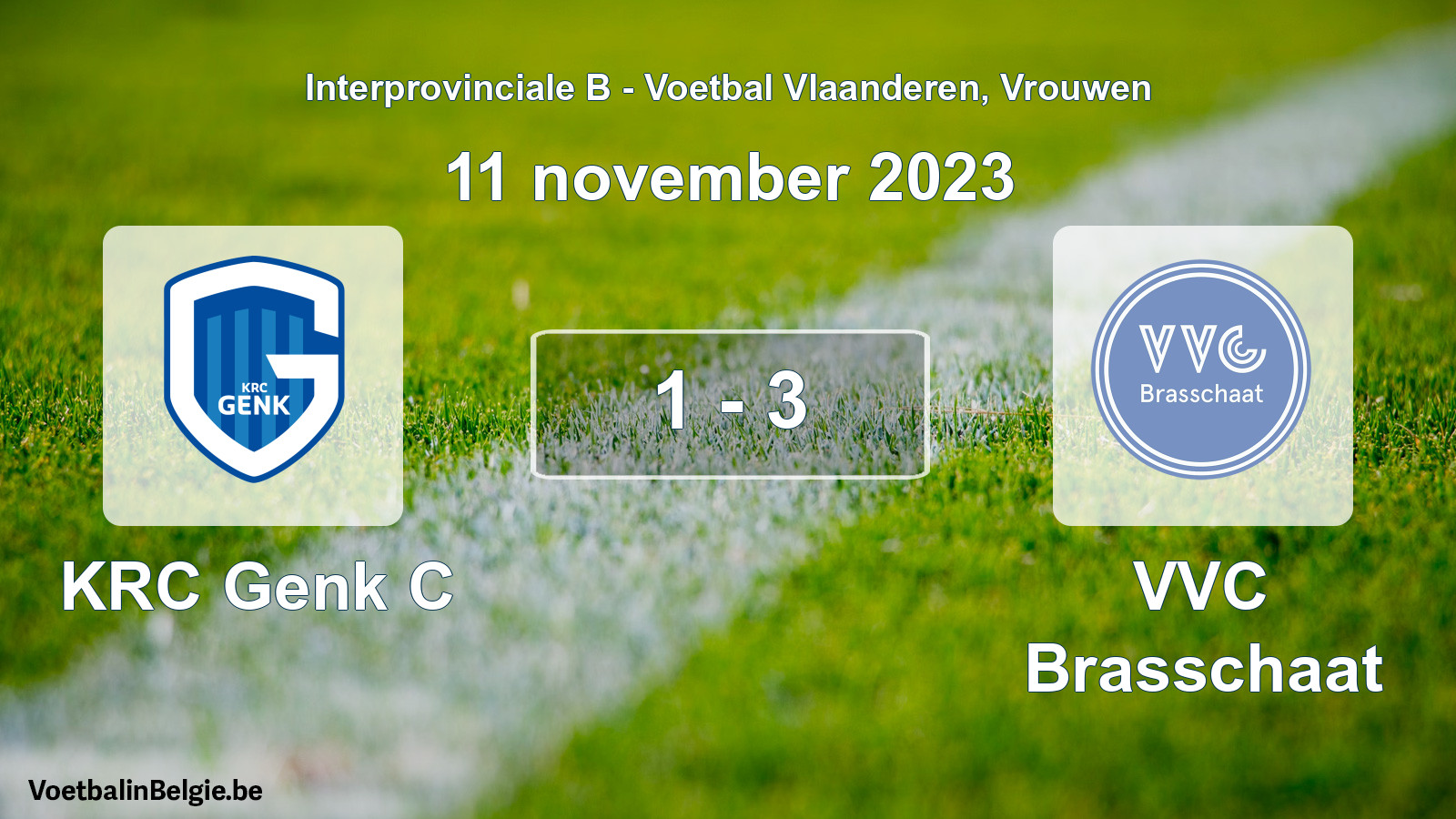 Played match women football: KRC Genk C - VVC Brasschaat 1 - 3 (11 November 2023)