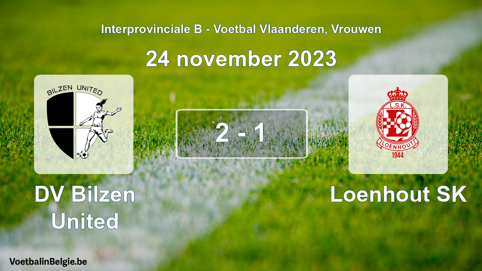 Gespieltes Spiel frauen-Fußball: DV Bilzen United - Loenhout SK 2 - 1 (24 November 2023)