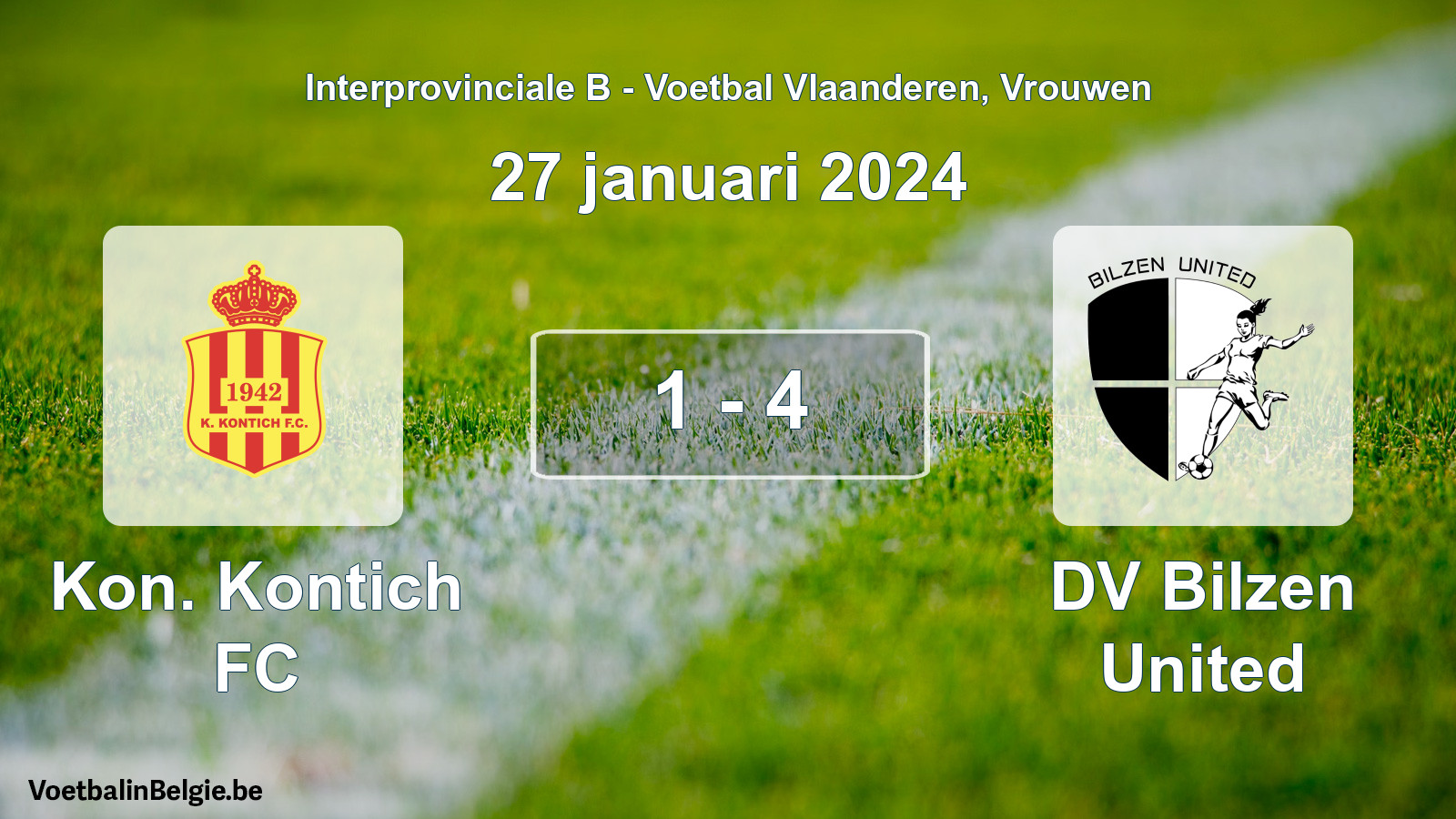 Played match women football: Kon. Kontich FC - DV Bilzen United 1 - 4 (27 January 2024)