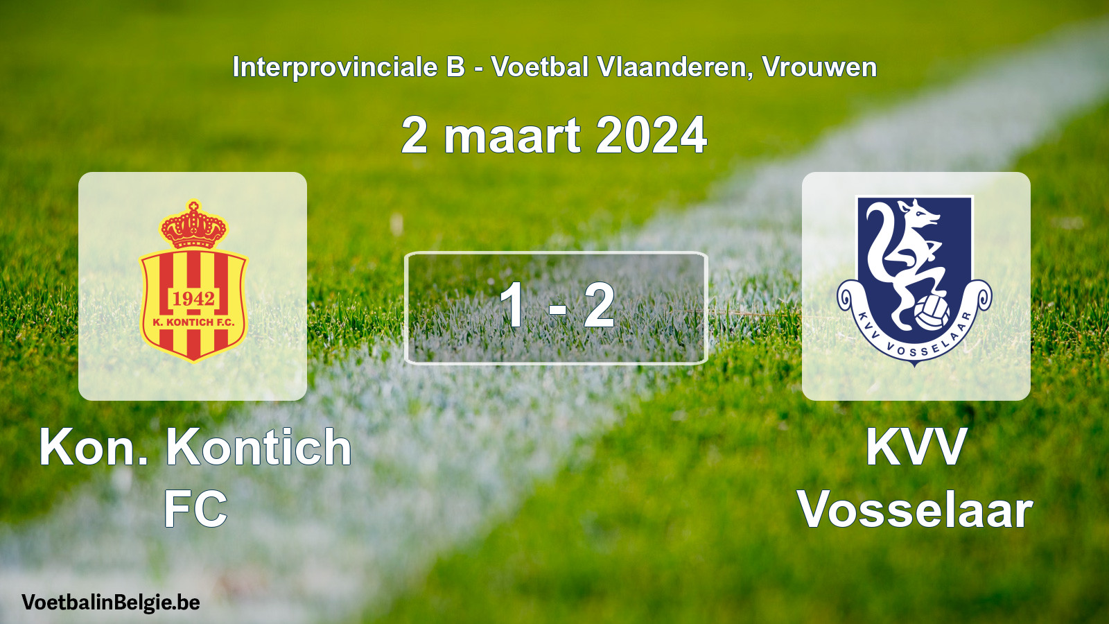 Played match women football: Kon. Kontich FC - KVV Vosselaar 1 - 2 (2 March 2024)
