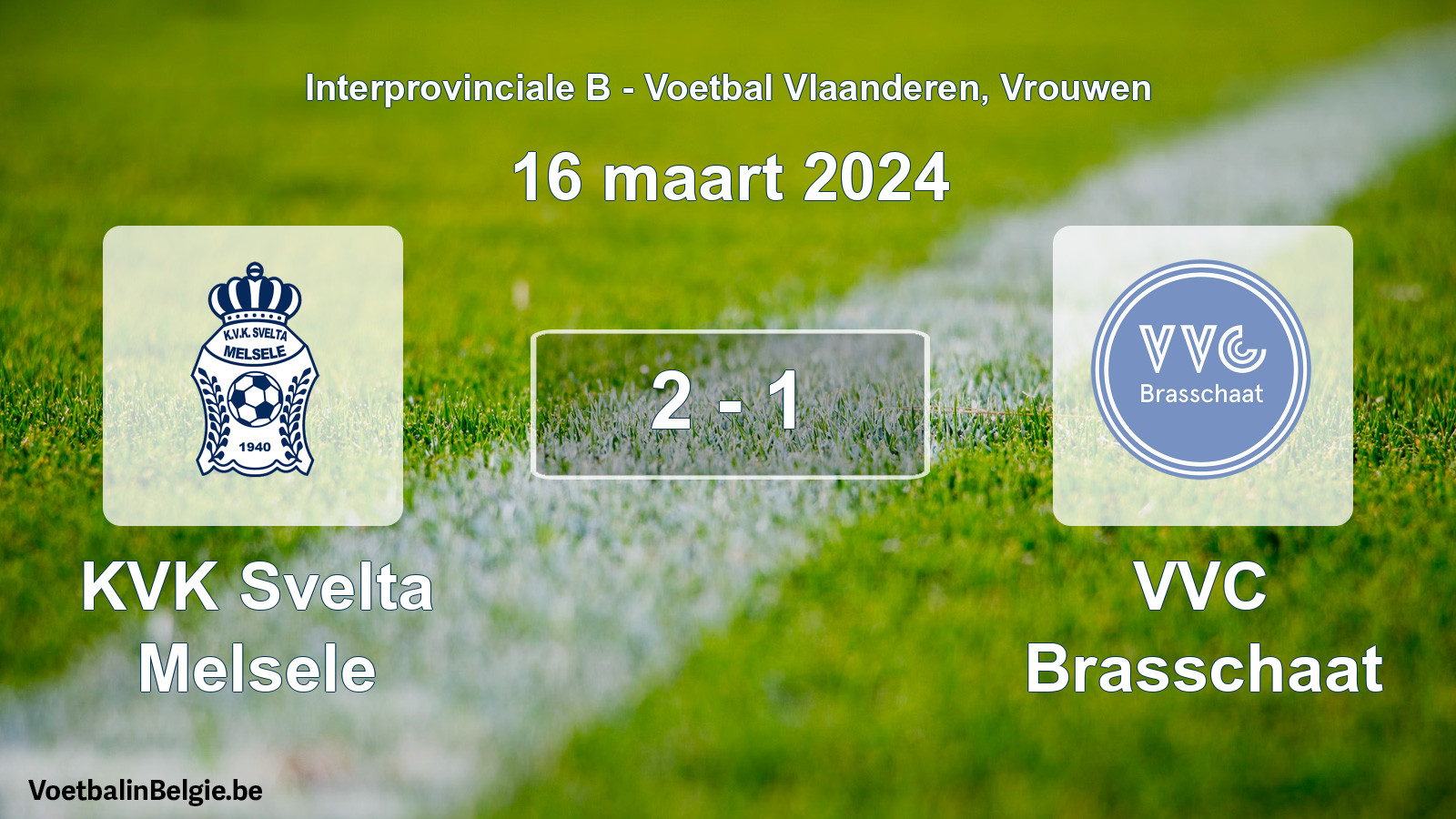 Played match women football: KVK Svelta Melsele - VVC Brasschaat 2 - 1 (16 March 2024)