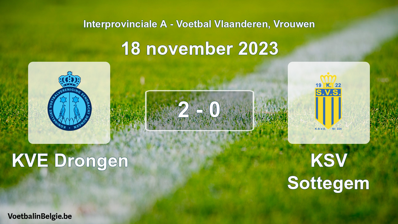 Played match women football: KVE Drongen - KSV Sottegem 2 - 0 (18 November 2023)