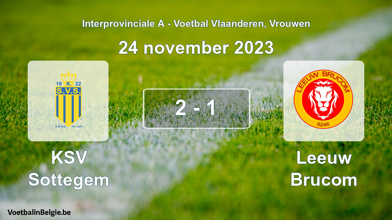 Played match women football: KSV Sottegem - Leeuw Brucom 2 - 1 (24 November 2023)