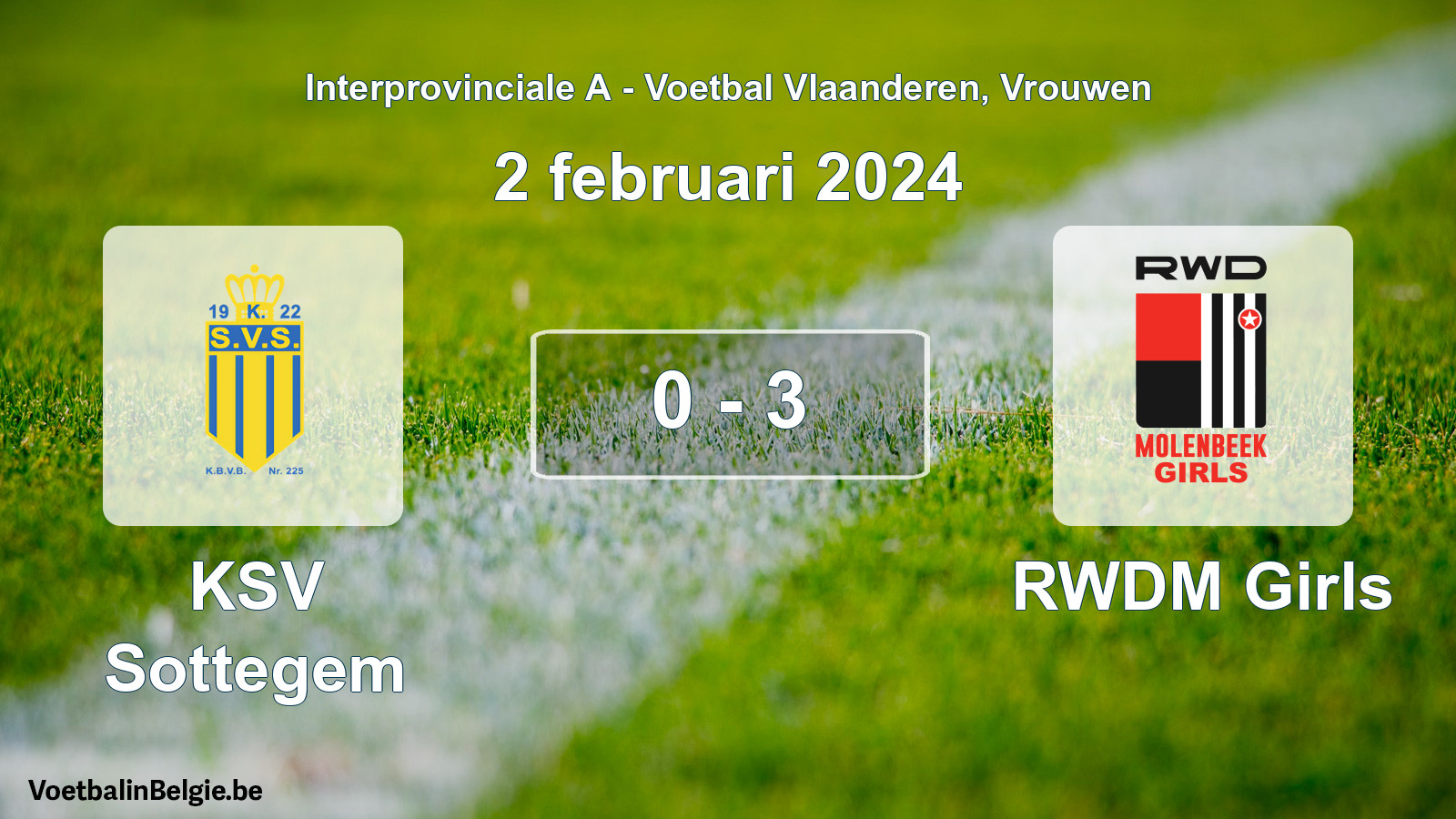 Played match women football: KSV Sottegem - RWDM Girls 0 - 3 (2 February 2024)