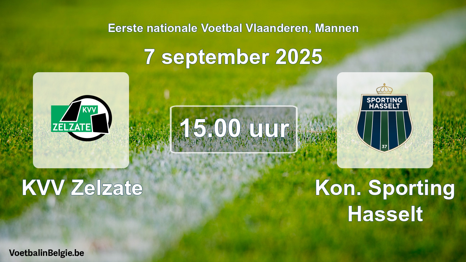 Scheduled match men football: KVV Zelzate - Kon. Sporting Hasselt (7 September 2025)