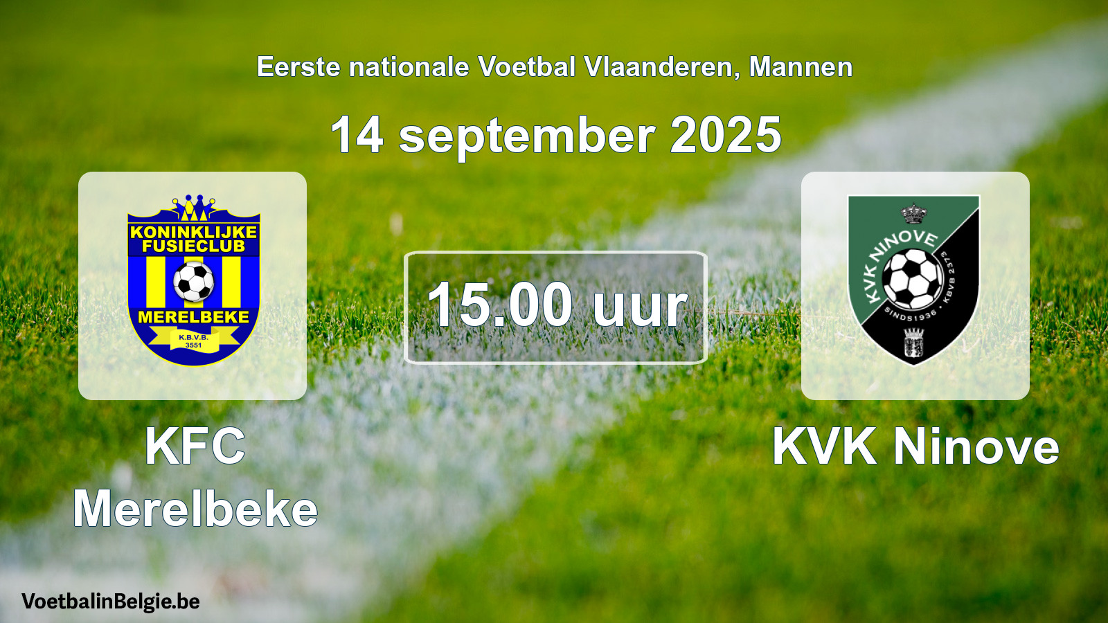 Scheduled match men football: KFC Merelbeke - KVK Ninove (14 September 2025)