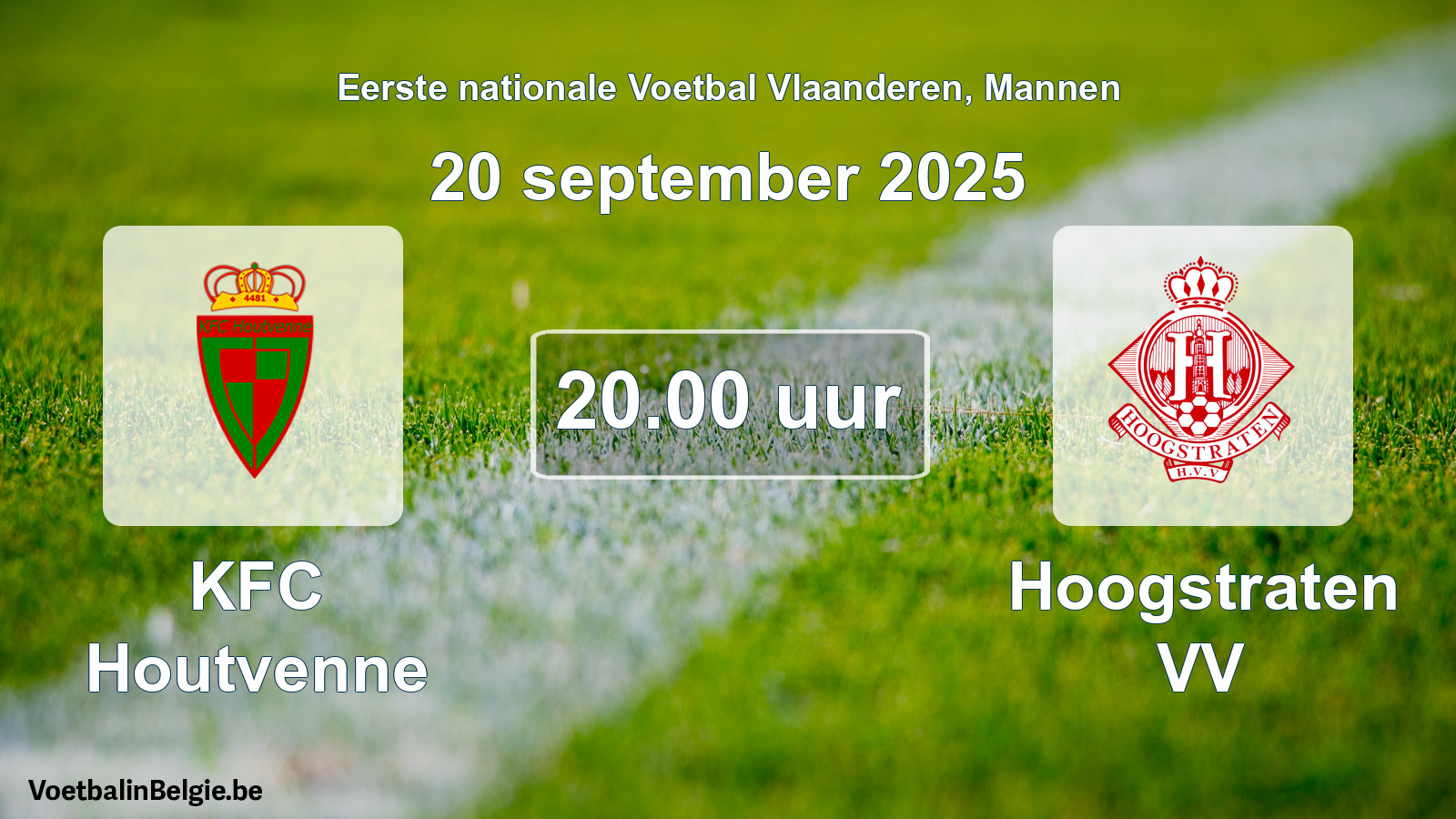 Scheduled match men football: KFC Houtvenne - Hoogstraten VV (20 September 2025)