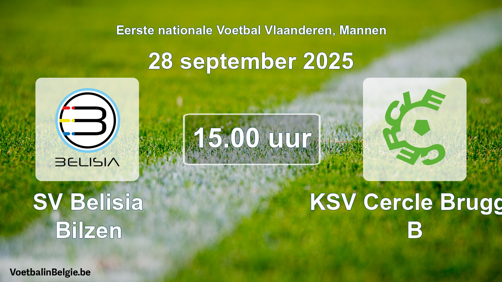 Geplantes Spiel männer-Fußball: SV Belisia Bilzen - KSV Cercle Brugge B (28 September 2025)