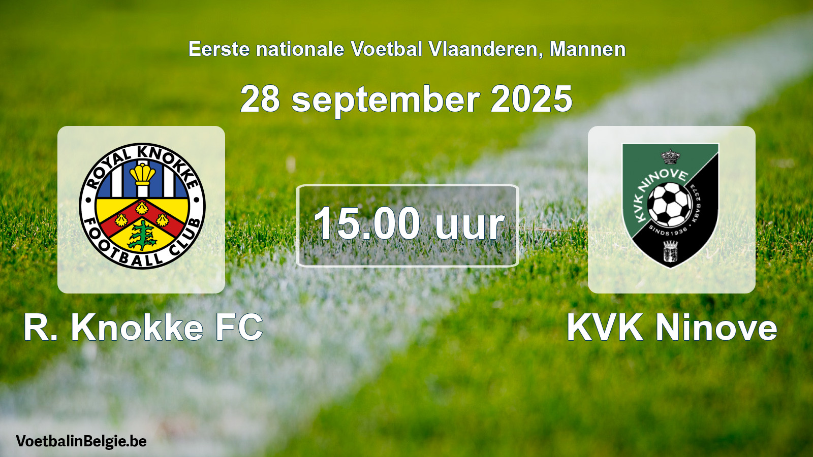 Scheduled match men football: R. Knokke FC - KVK Ninove (28 September 2025)
