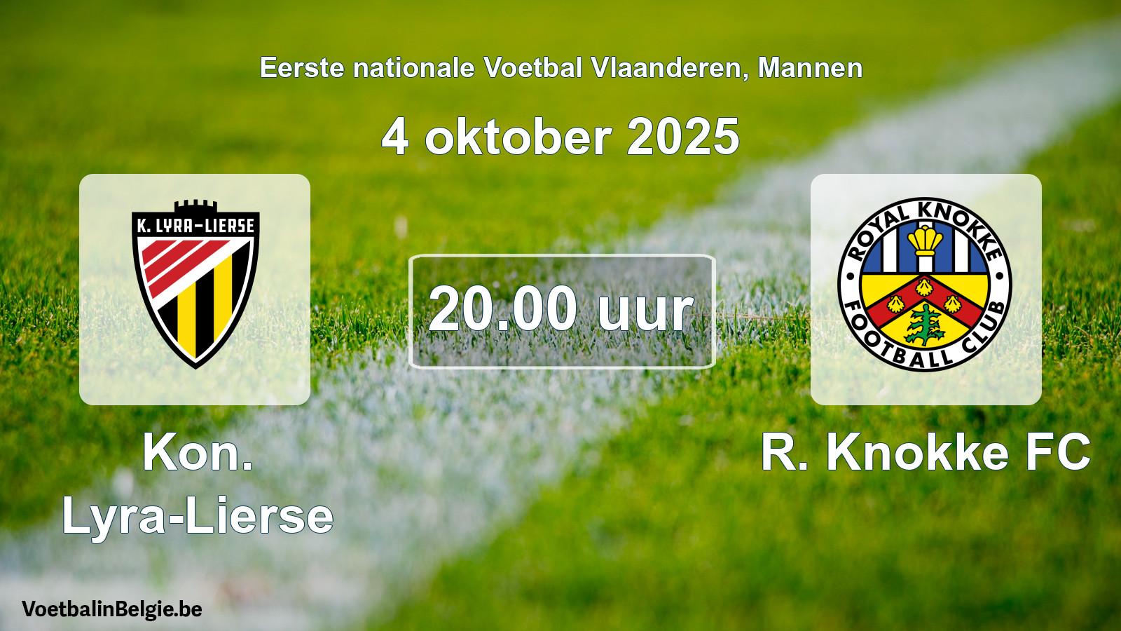 Scheduled match men football: Kon. Lyra-Lierse - R. Knokke FC (4 October 2025)