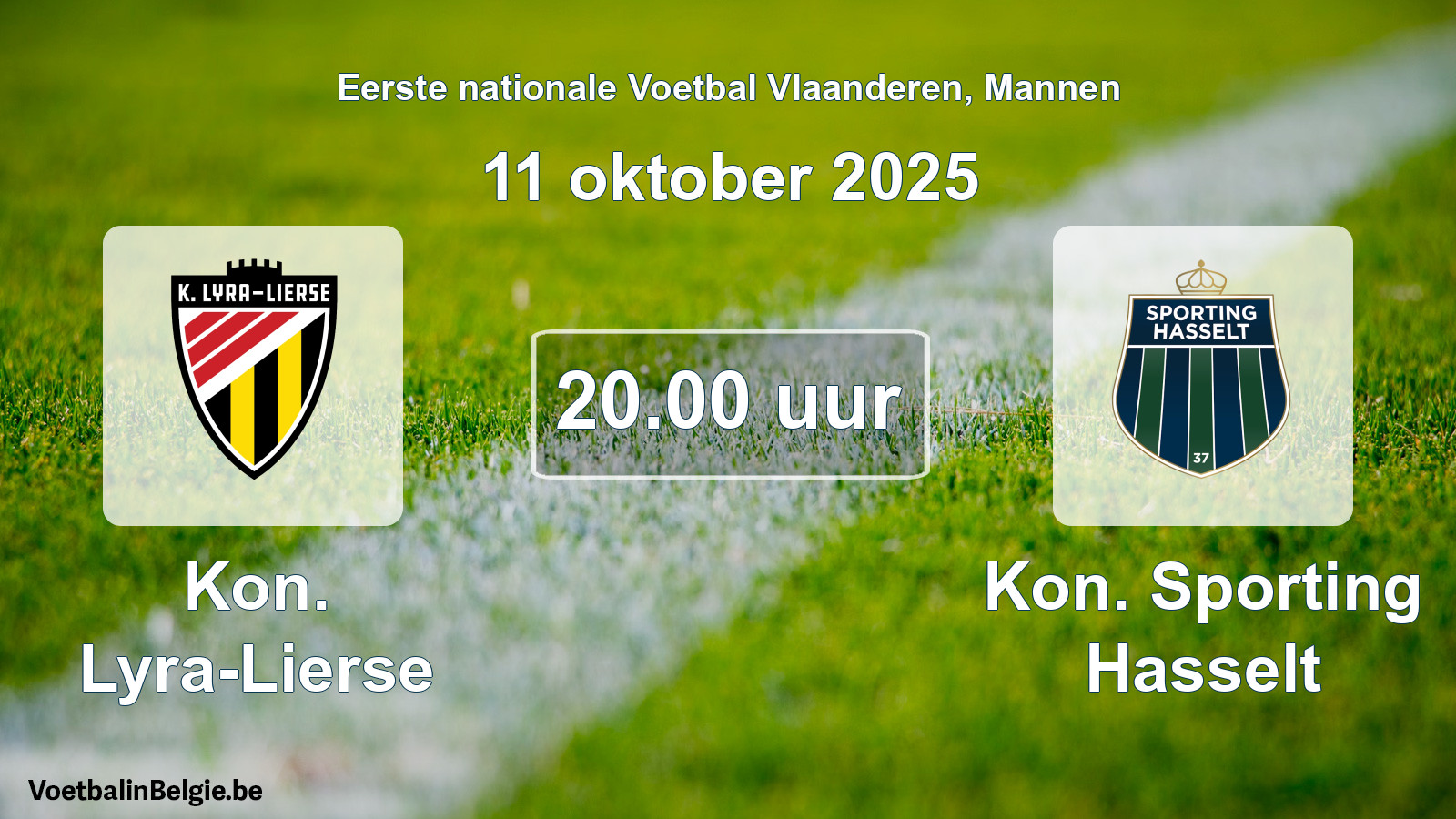 Scheduled match men football: Kon. Lyra-Lierse - Kon. Sporting Hasselt (11 October 2025)