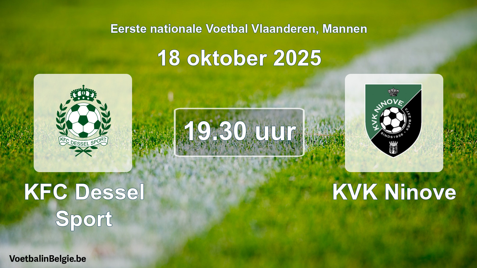 Geplantes Spiel männer-Fußball: KFC Dessel Sport - KVK Ninove (18 Oktober 2025)