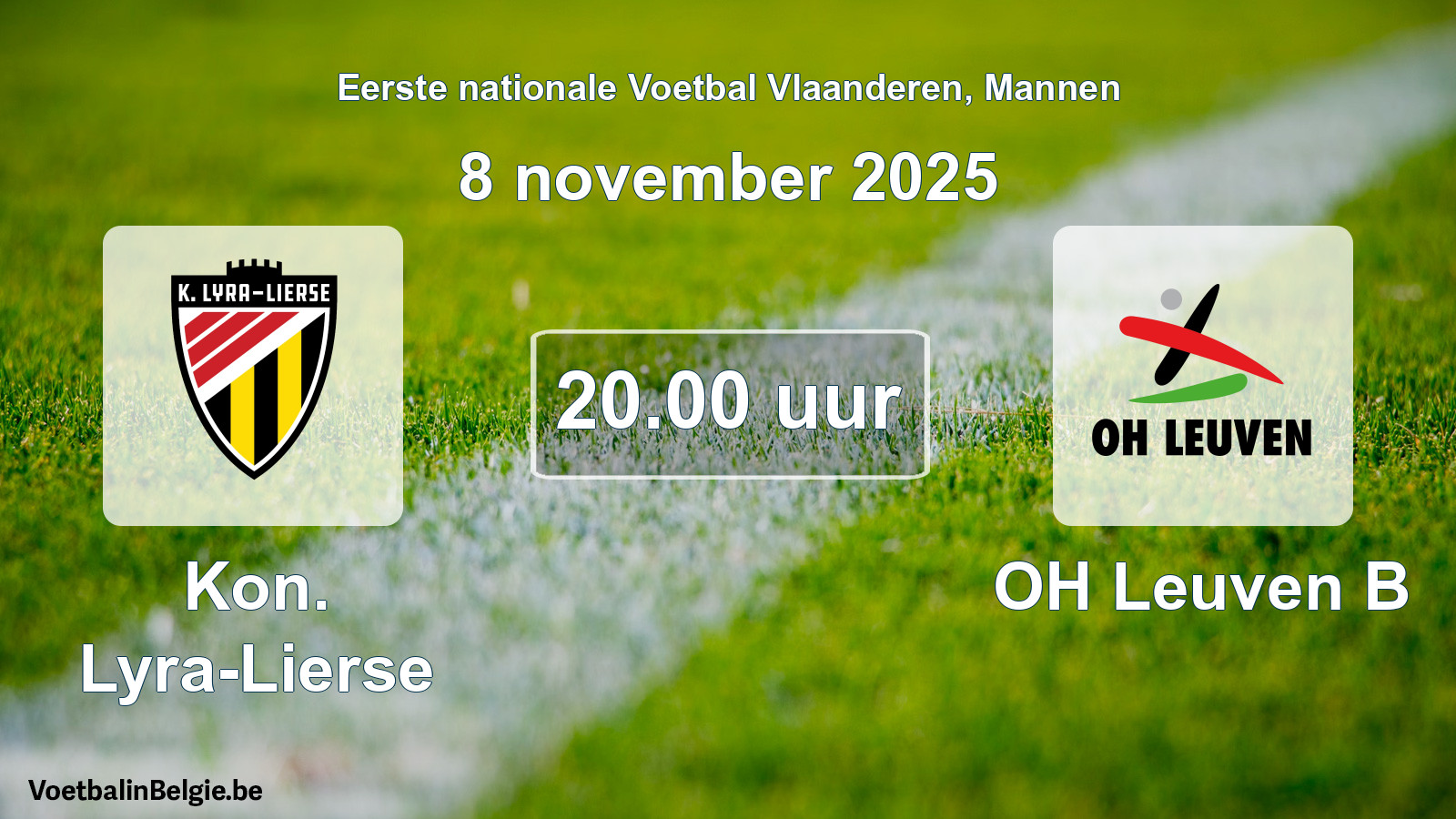 Scheduled match men football: Kon. Lyra-Lierse - OH Leuven B (8 November 2025)