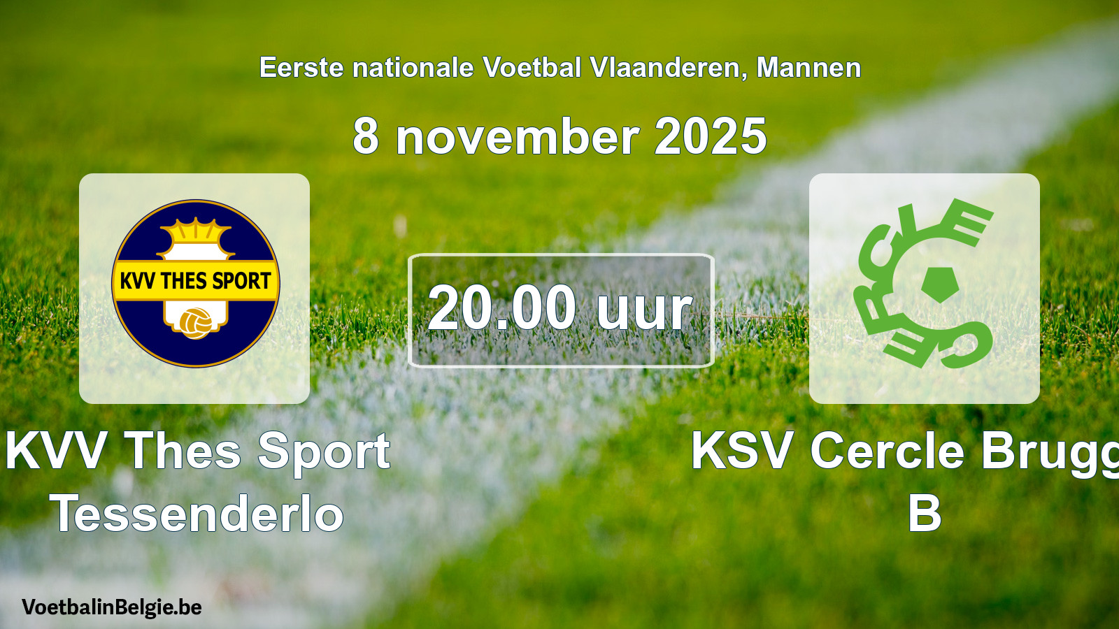 Geplantes Spiel männer-Fußball: KVV Thes Sport Tessenderlo - KSV Cercle Brugge B (8 November 2025)