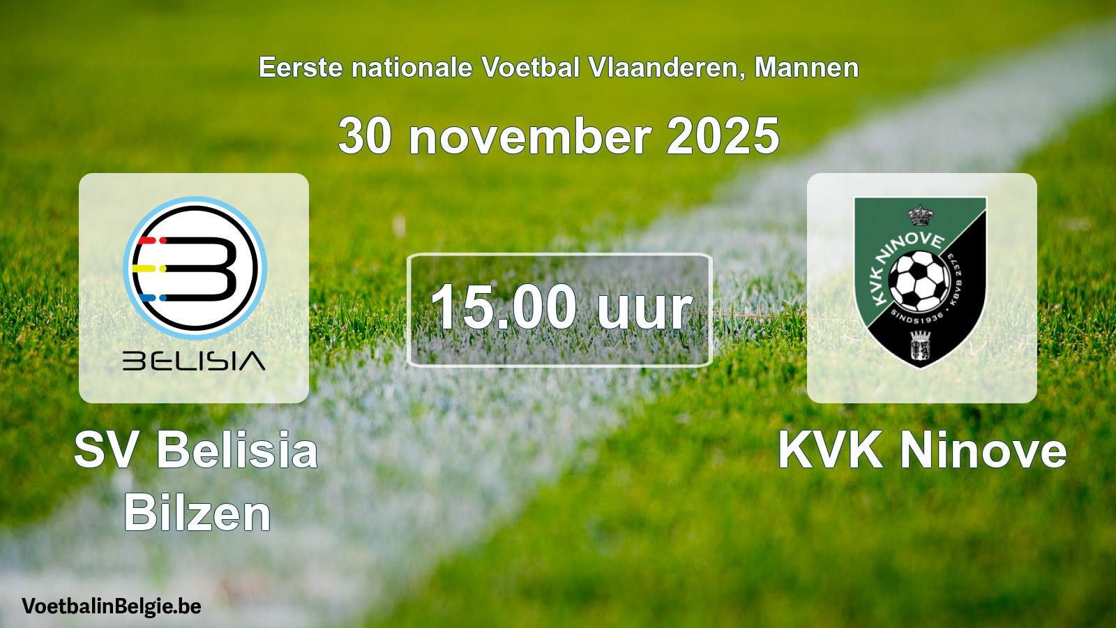 Geplantes Spiel männer-Fußball: SV Belisia Bilzen - KVK Ninove (30 November 2025)