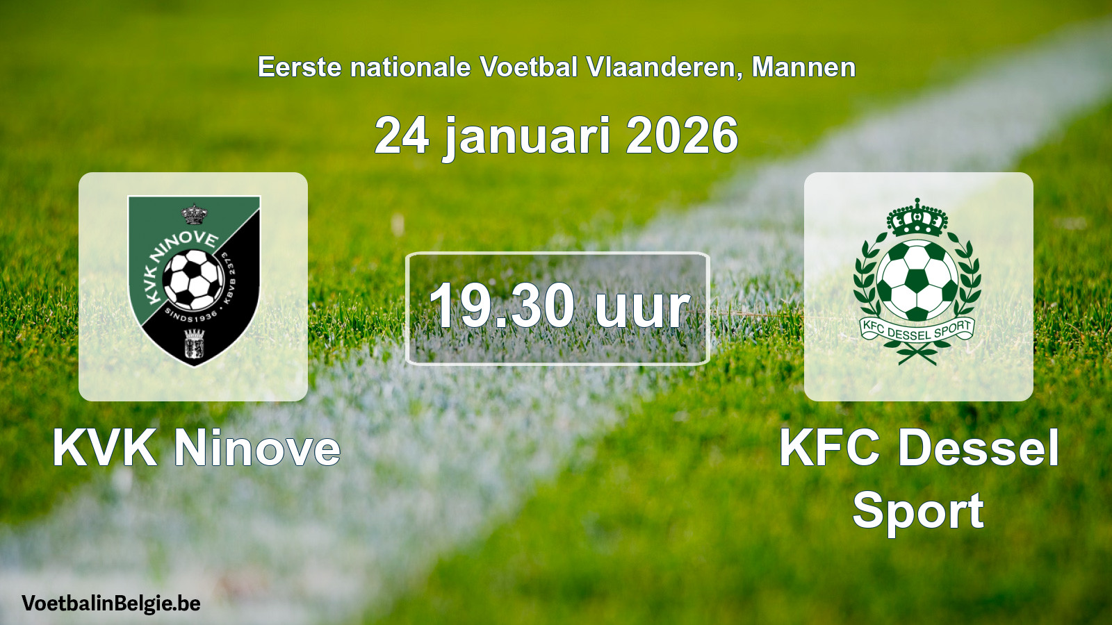 Geplantes Spiel männer-Fußball: KVK Ninove - KFC Dessel Sport (24 Januar 2026)