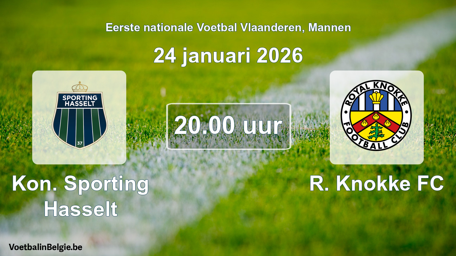 Scheduled match men football: Kon. Sporting Hasselt - R. Knokke FC (24 January 2026)